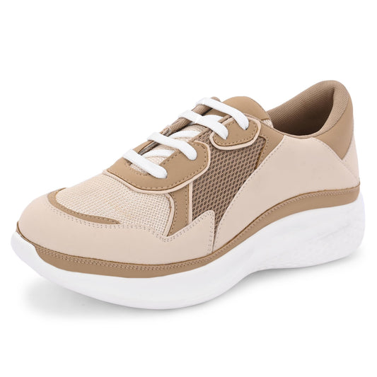 Centrino Women Casual Sneaker | Ultra Soft Cushion | Trendy & Lightweight Design | Low Top Flat Sole | Colorblock Sneakers | White Sneakers Girl Shoes 7622-4