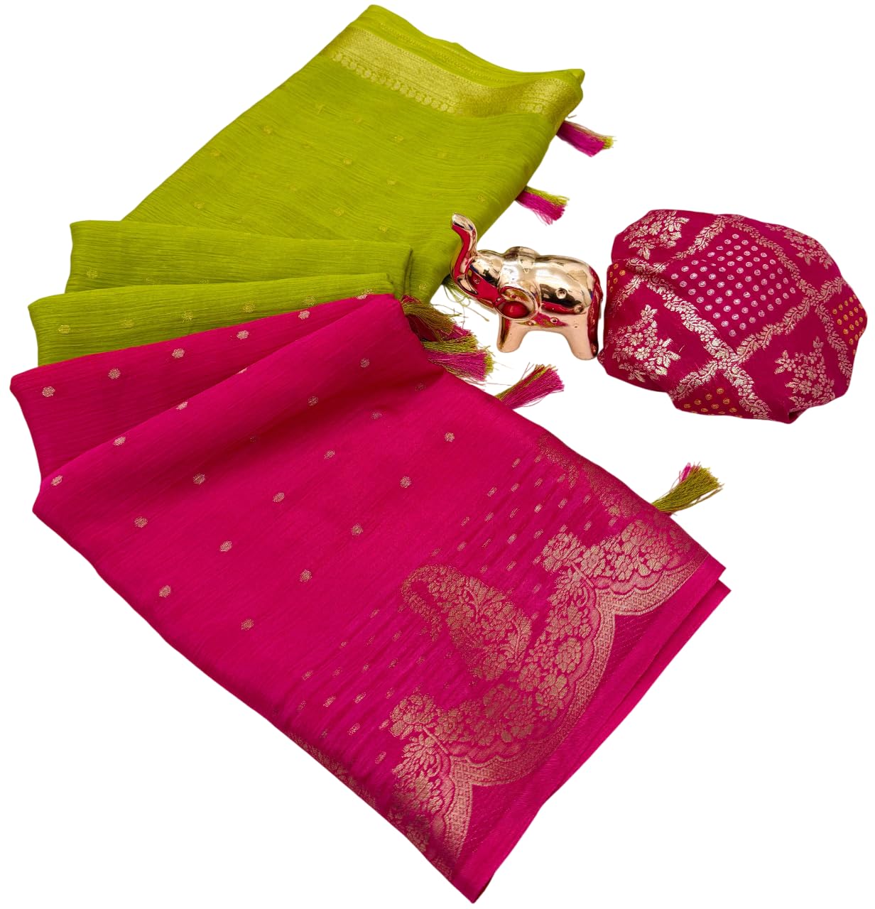 BRAHMAKHODAL Women's Dola Silk Saree Kalamkari Floral Print Zari Weaving Beautiful Border And Pallu With Blouse Piece (Pink1)