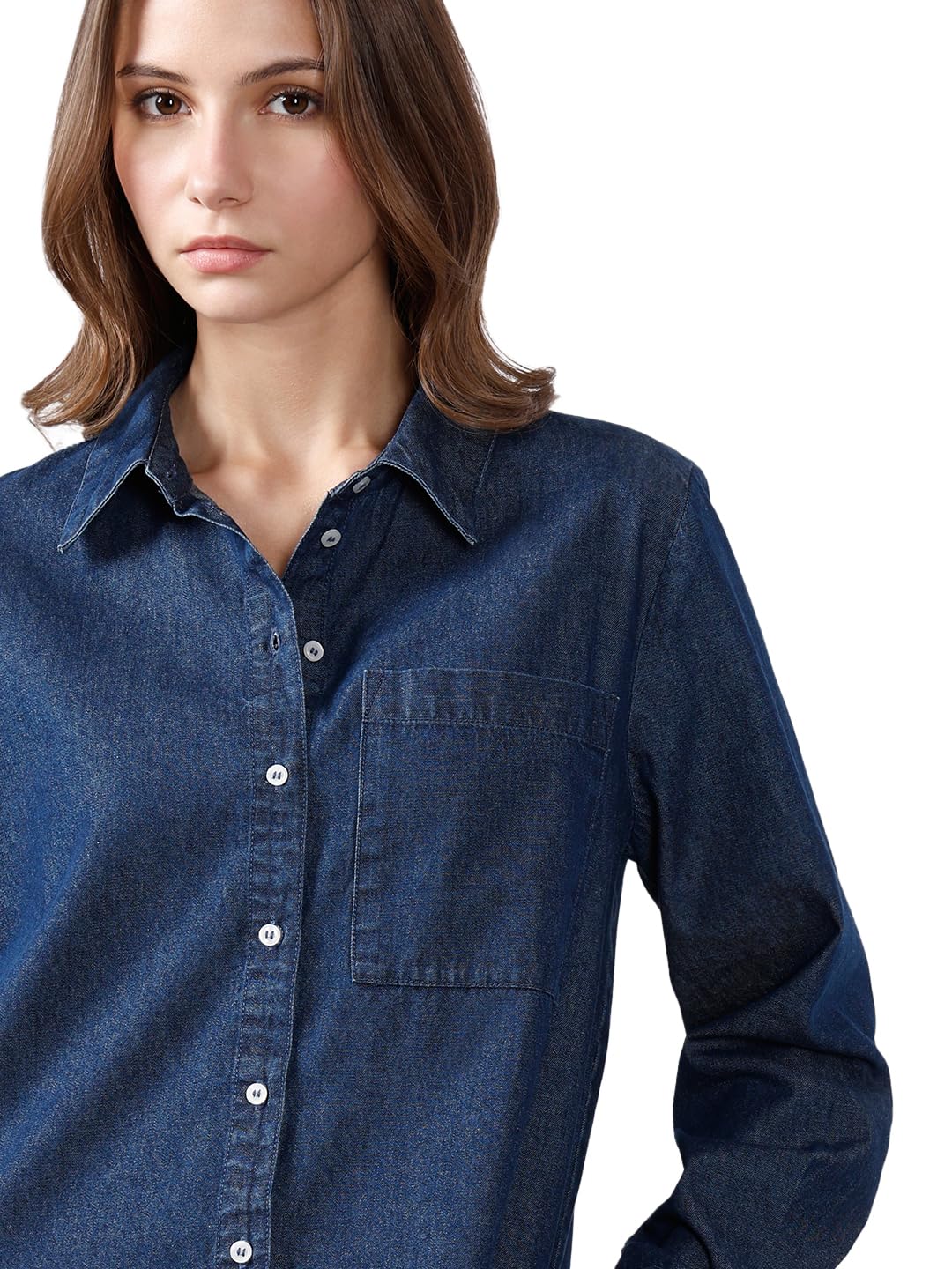 VERO MODA Women's Regular Fit Blue Shirt