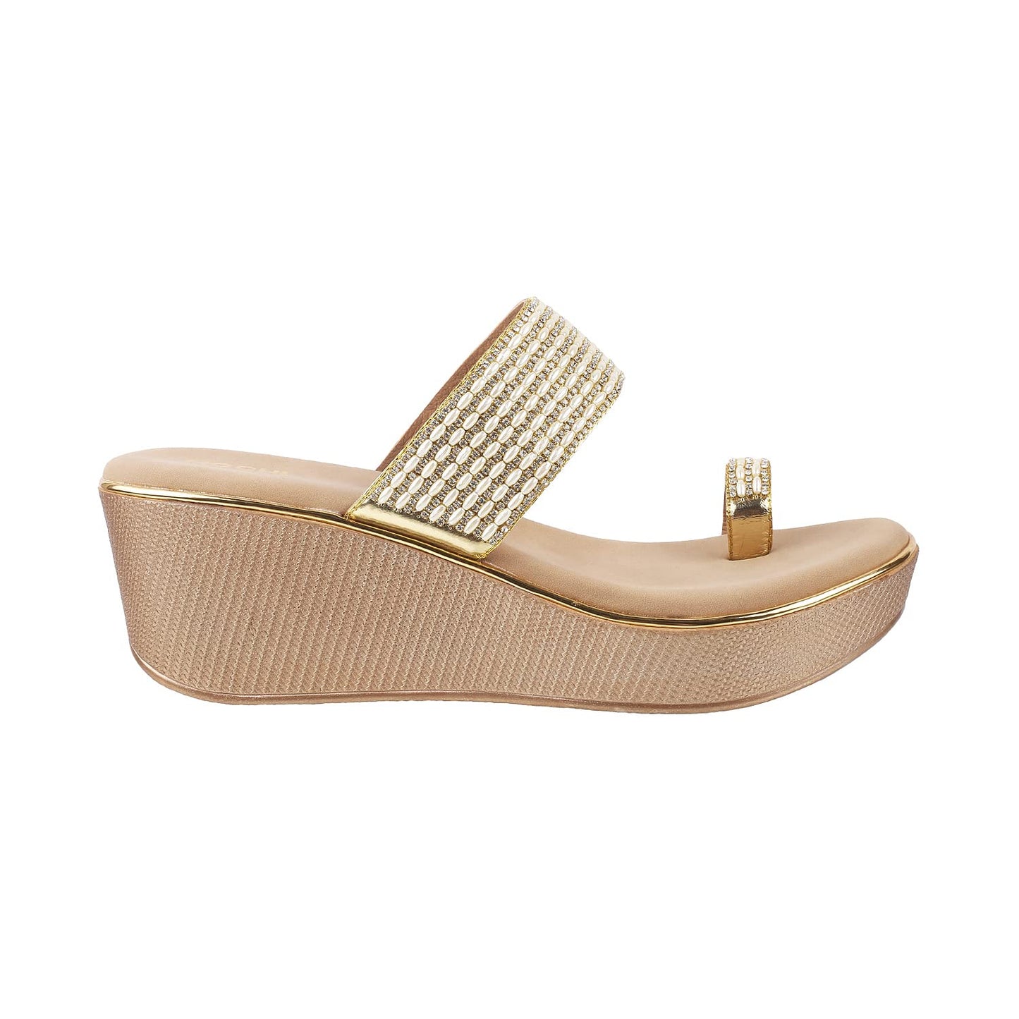 Mochi Womens Synthetic Gold Slip Ons (Size (4 UK (37 EU))