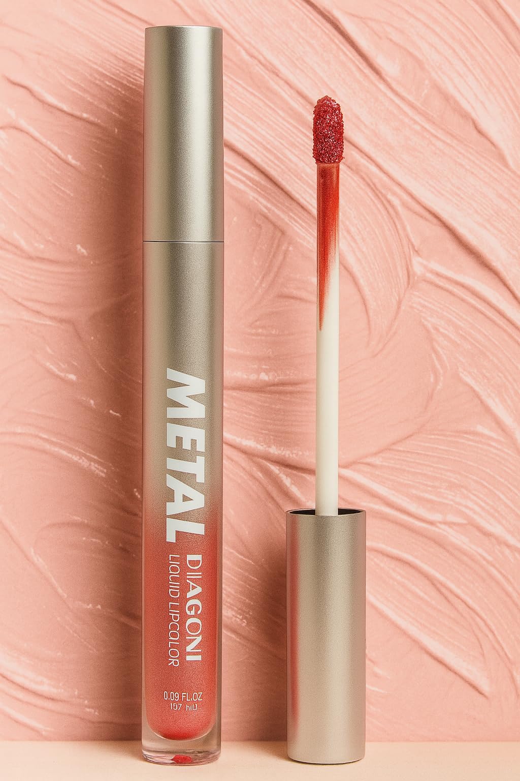 MEGAGA USA Metal Diaoni Liquid Lip Color – Rich Pigment, Metallic Gloss, Non-Drying Formula with All-Day Comfort Wear