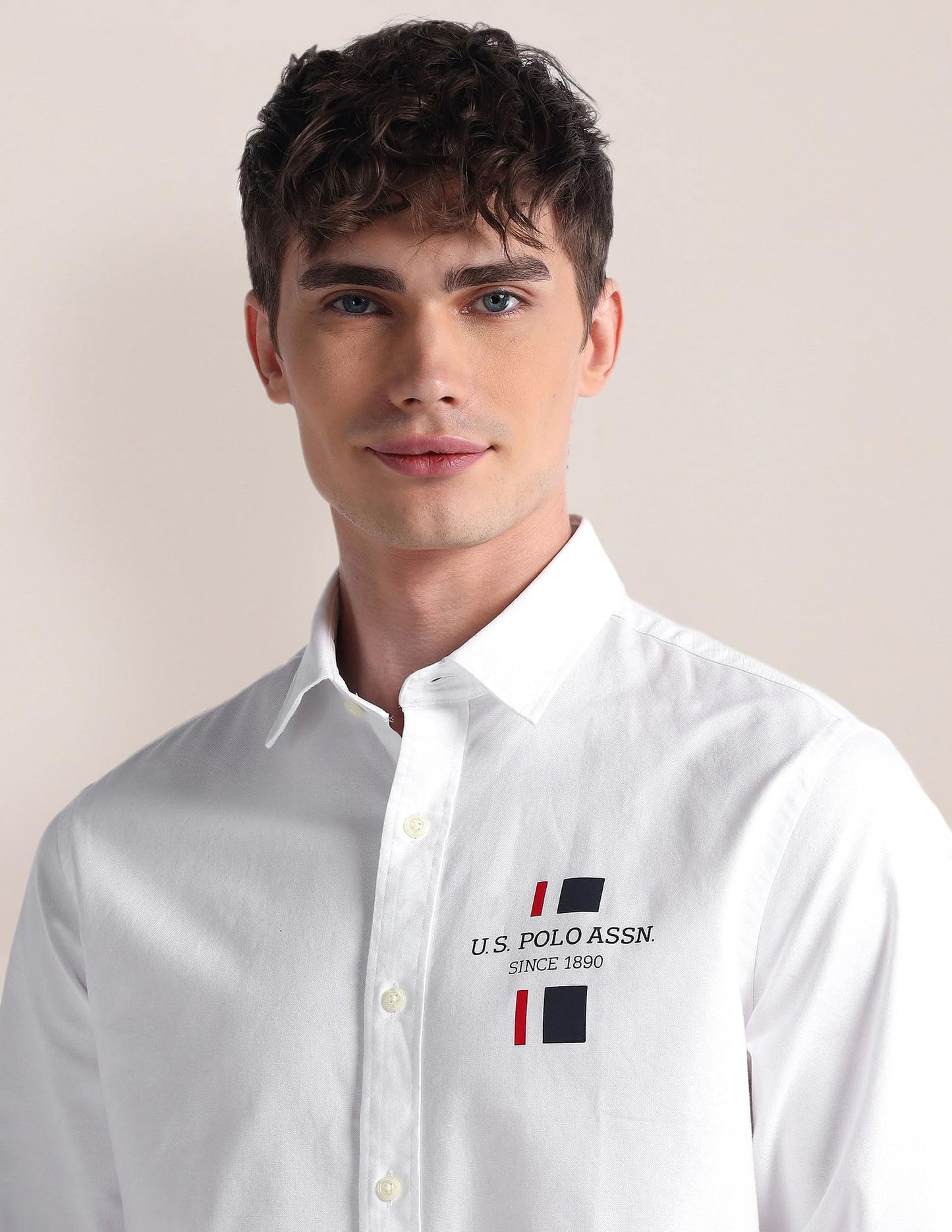 U.S. POLO ASSN. Men's Solid Regular Fit Shirt (USSHTFX0515_White