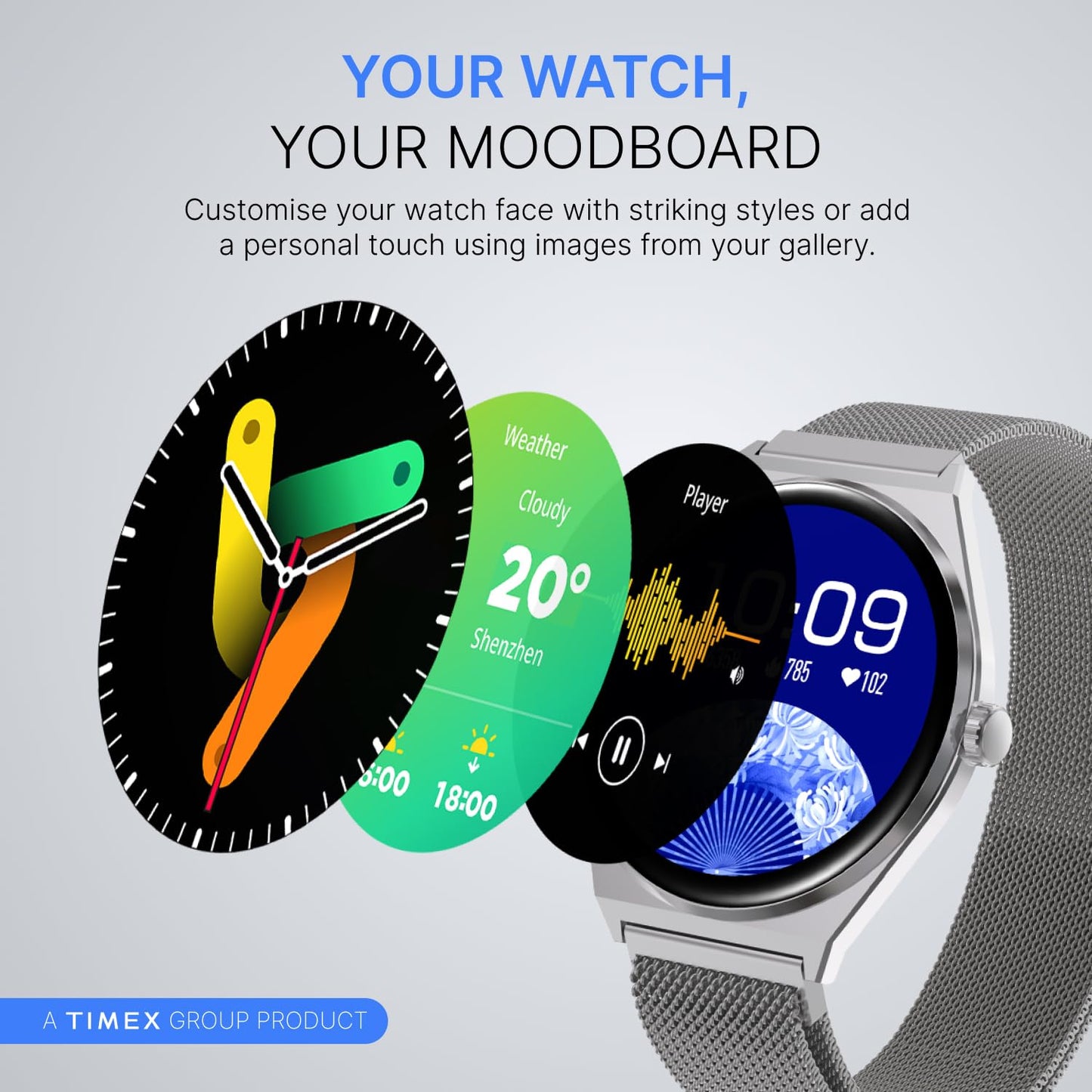 TIMEX Smart Neo 1.43"(3.6cm) AMOLED Display with BT Calling Smartwatch for Unisex - TWTXW1203T