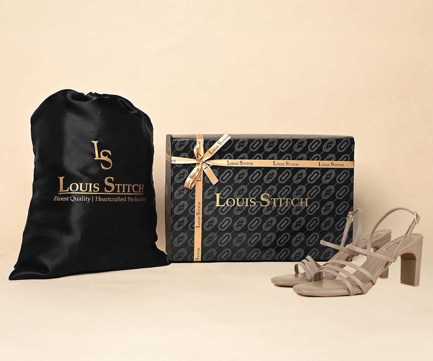 LOUIS STITCH Women’s Beige Block Heel Sandals | Comfortable Sandal for Ladies | LSOF-LDBH-ACBG |