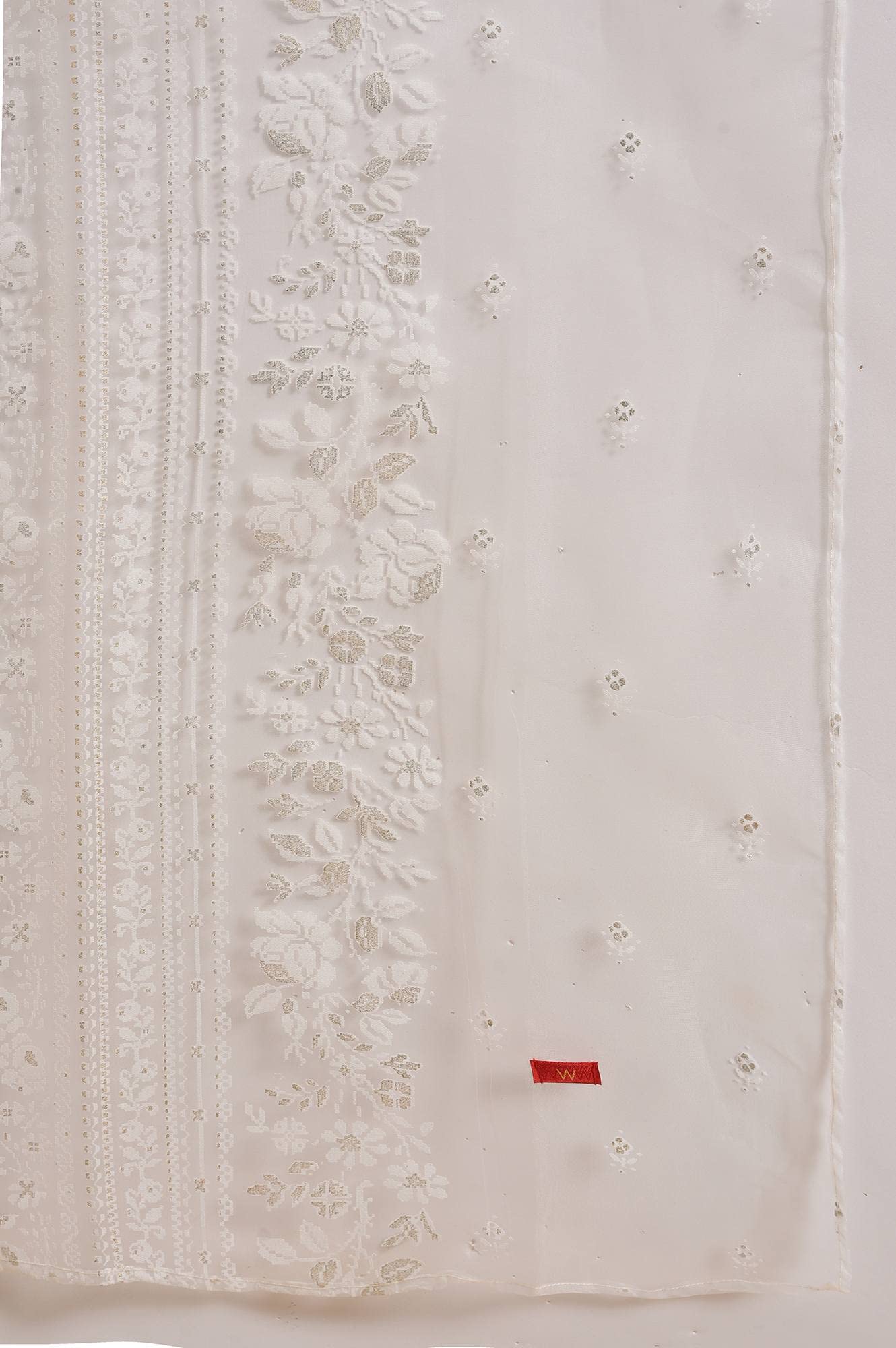 W for Woman Polyester Women Ecru Printed Brasso Dupatta, Free Size, Beige_WFS