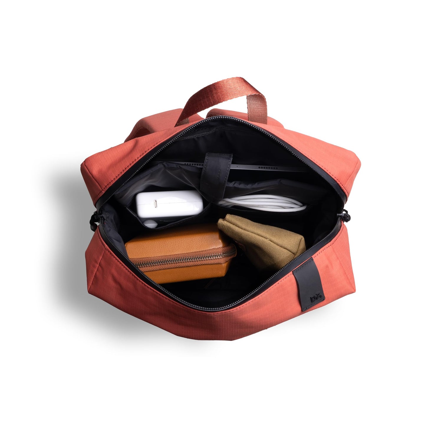 DailyObjects Pivot Daypack Bag for Men and Women|Fits 13/14 inch Laptop/Macbook Pro/Air Ipad|Lightweight|Stylish Backpack|Office/Daily Use/Travel|School Kids|Multi Compartments|Water Resistant (Red)