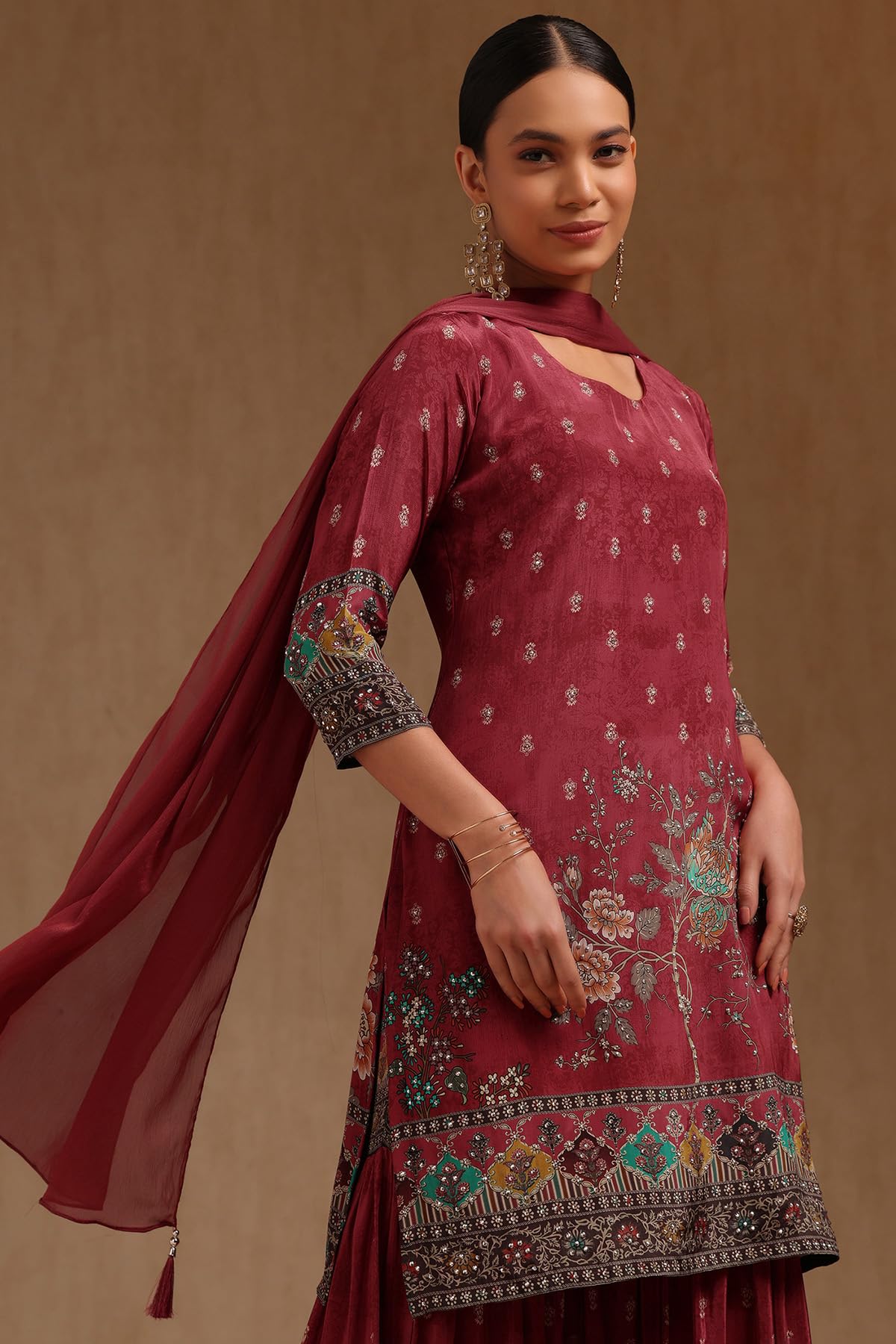 Soch Women's Crepe Salwar Suit Set (EWA5CD22372_Red