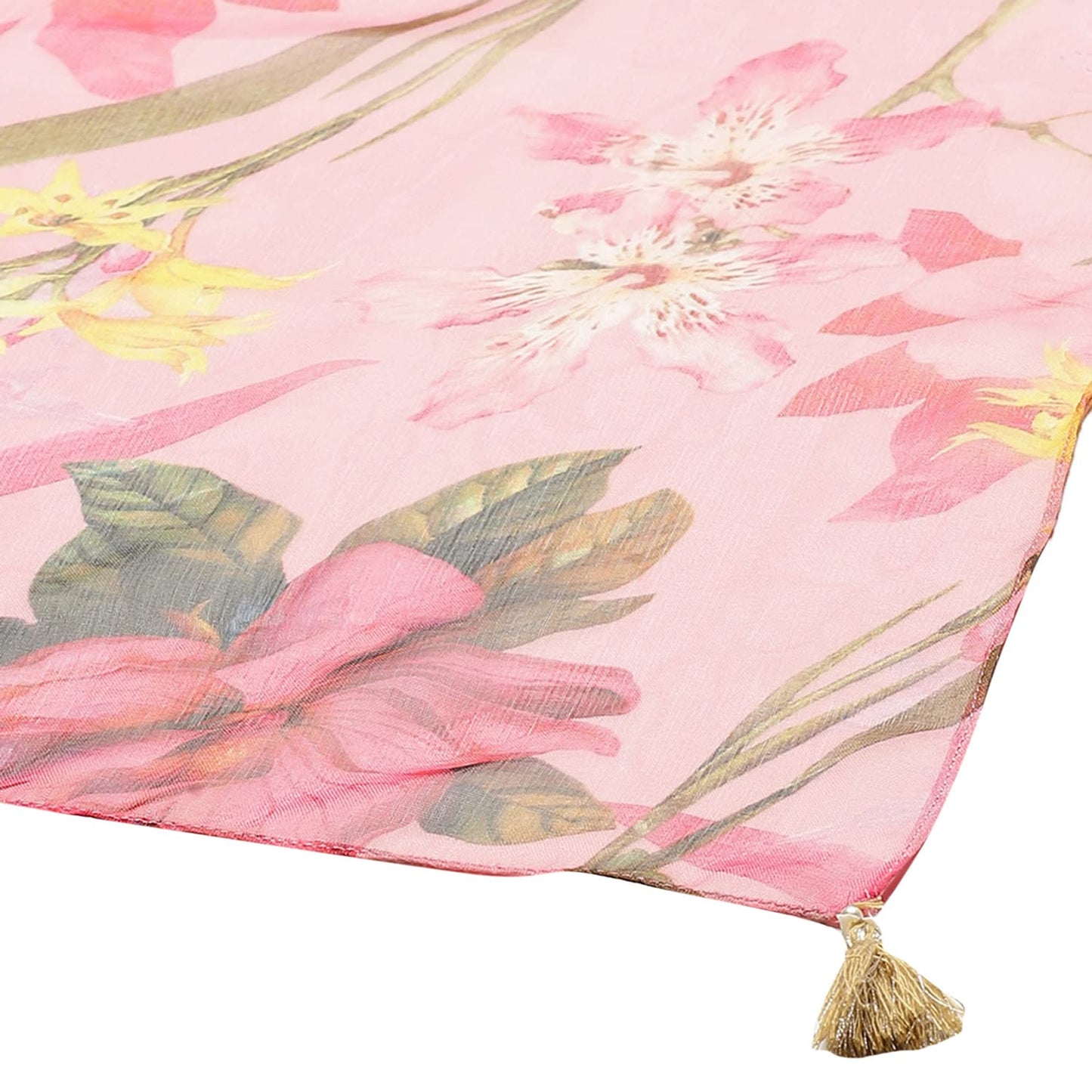 BIBA WOMEN PRINTED NARROW SALWAR KURTA DUPATTA(SKDCANDY KU7888_YELLOW-PINK_40)