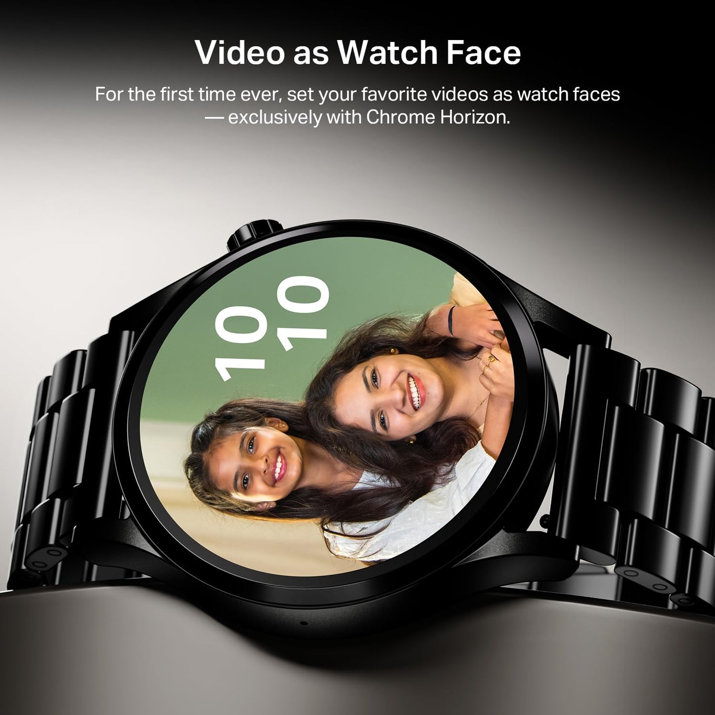 boAt Chrome Horizon, Video Watch Faces, 1.51” AMOLED Display, HRV & VO2 Max, Auto-Activity Detection, ASAP Charge, Advanced Bluetooth Calling, IP68, Heart Rate & SpO2 Monitor Smart Watch(Steel Black)