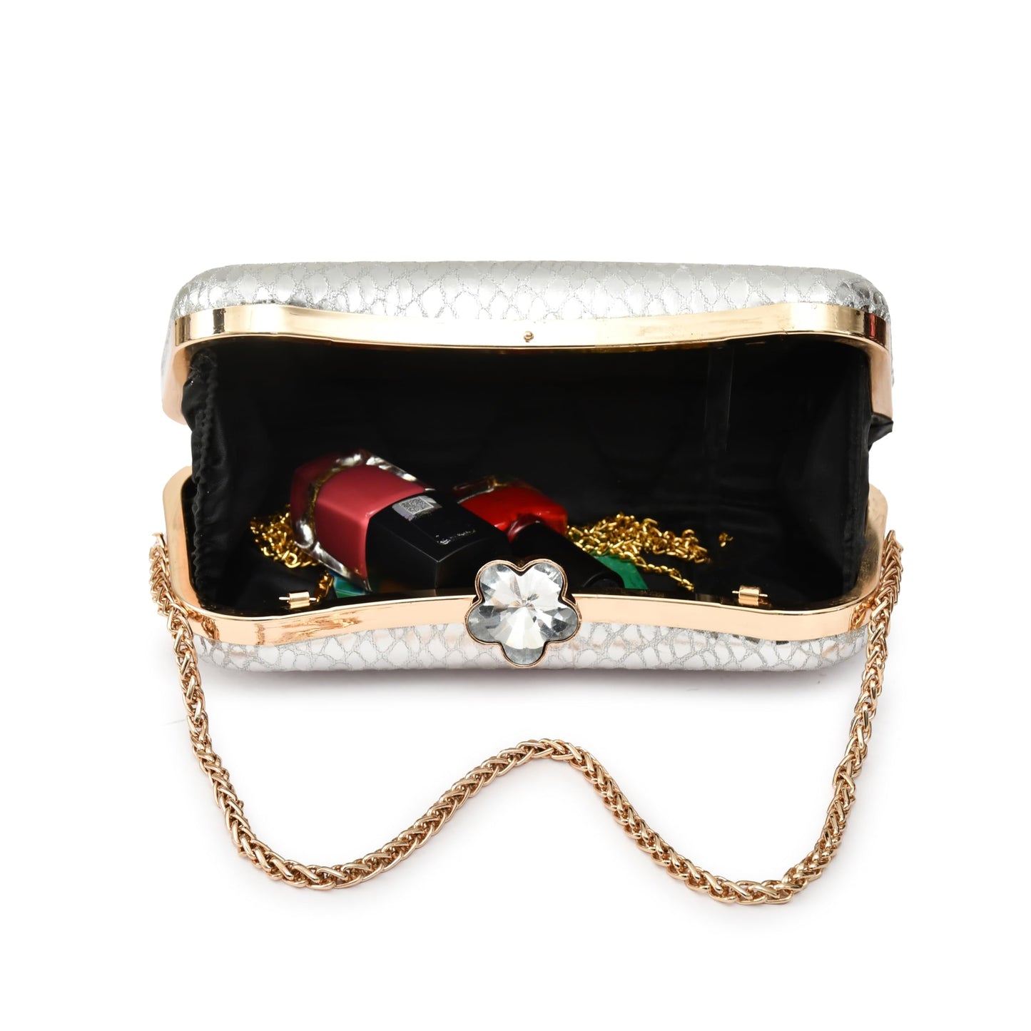 For The Beautiful You Silver Women's Clutch (AM-126)