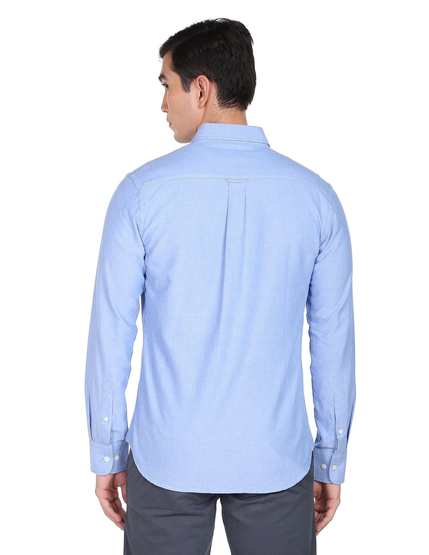 U.S. POLO ASSN. Mens Fs Solid Regular Fit Shirts (Usshtc0065_Blue_M)