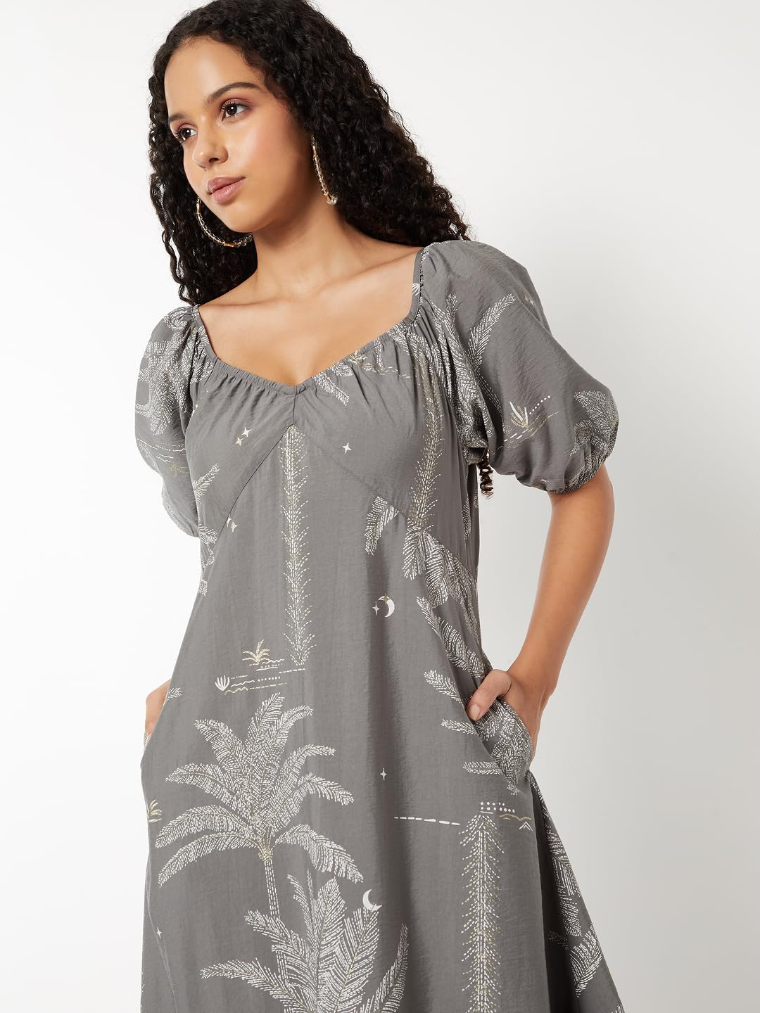 Max Women's Polyester A-Line Below The Knee Dress