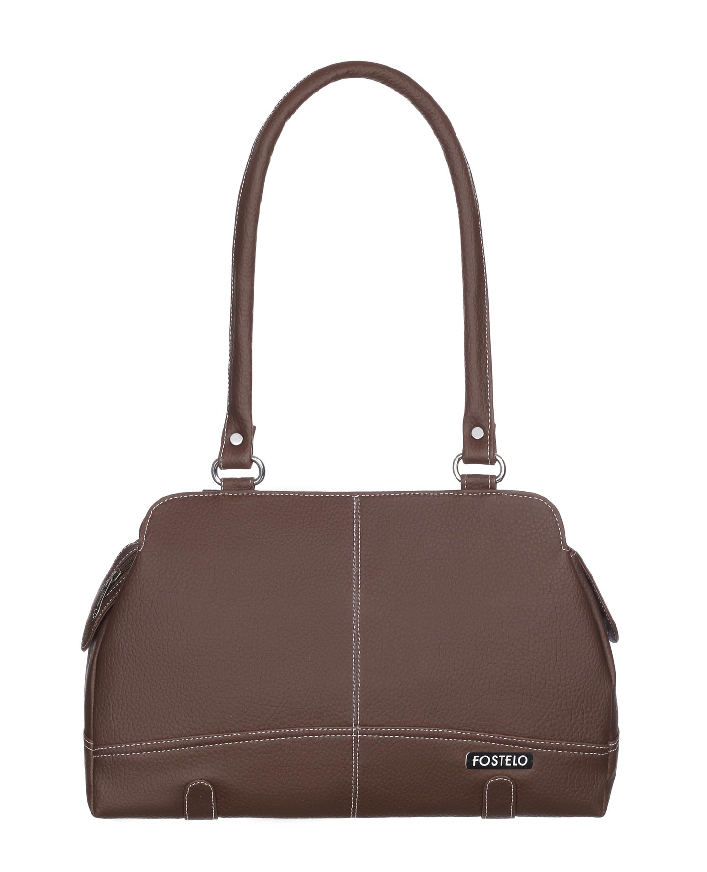 Fostelo Women's Feathers Satchel Tote Handbag for Women | Tote Bag for Work | Ladies Purse | Stylish Shoulder Bag | Gift For Women | Brown