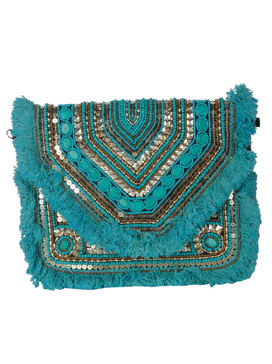 SWISNI Sea Green new banjara boho bag II Women's Traditional Designer Clutch For Women & Girls II Banjara Boho bag