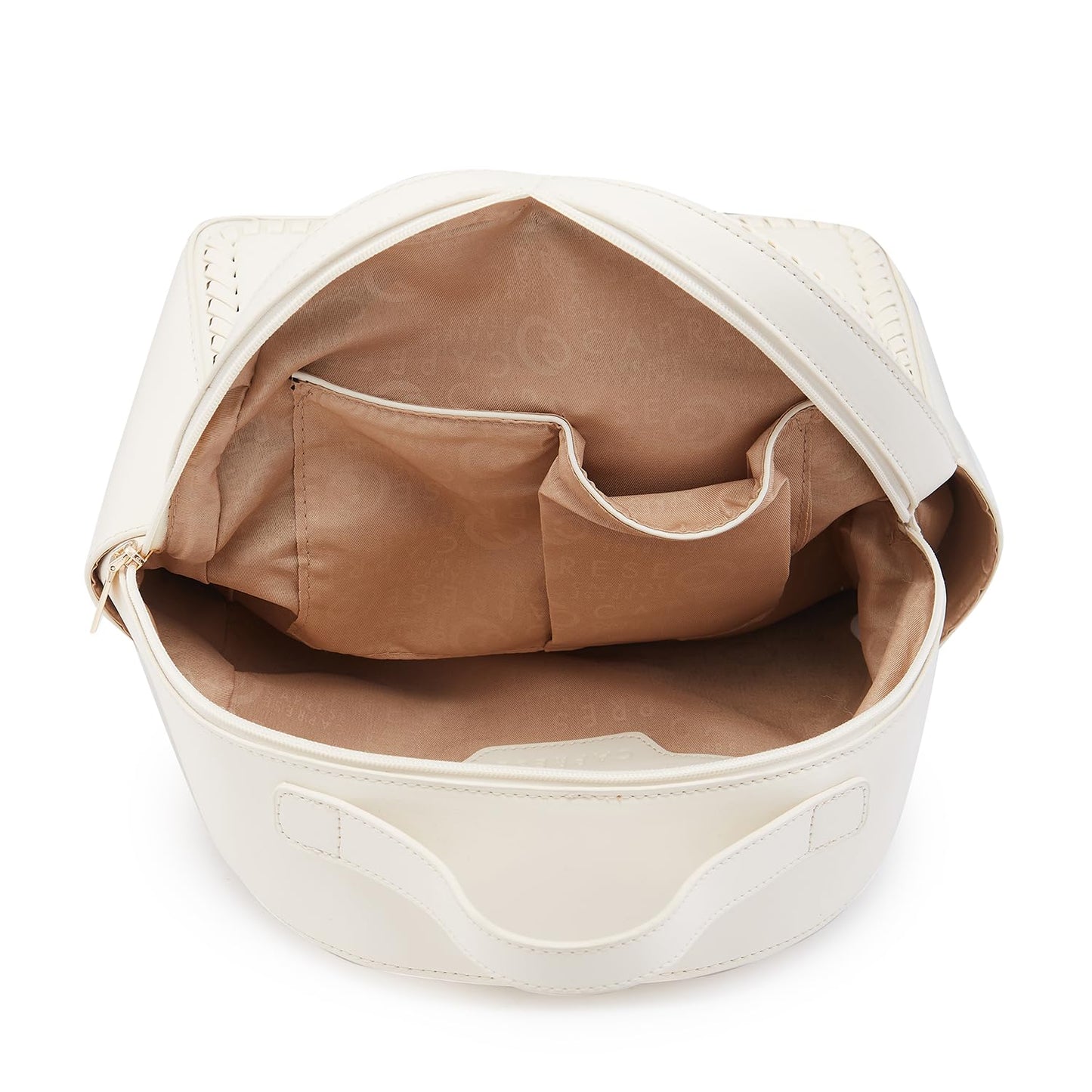 Caprese Ramani Casual Backpack, Small | Fashion Backpack for Women with Adjustable Shoulder Strap & Secure Zip Closure | for Everyday Outings and Travel | Ideal for Students, Professionals (White)