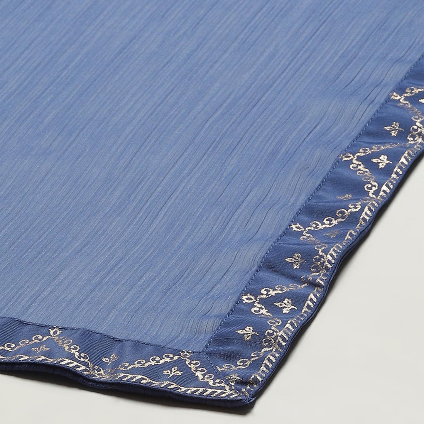 BIBA Women's Polyester Printed Narrow Salwar Kurta Dupatta (Skdassorted7666E_Blue_32)