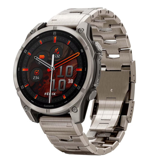 Garmin Fenix 8-47 MM, Premium Multisport GPS Smartwatch with AMOLED Display, Built in LED Flashlight,Adventure Watch, Sapphire Bare Titanium, Graphite with Titanium Band Plus Graphite Silicon Band