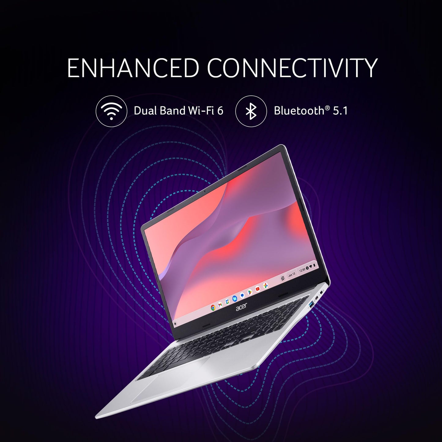 Acer Chromebook, Intel Celeron N4500, 8GB RAM, 128GB Storage, Full HD, 15.6"/39.6cm, Chrome OS, Silver, 1.6KG, CB315-4H, WiFi 6,3 Months Google One AI Premium Plan& 2TB Cloud Storage AI Powered Laptop