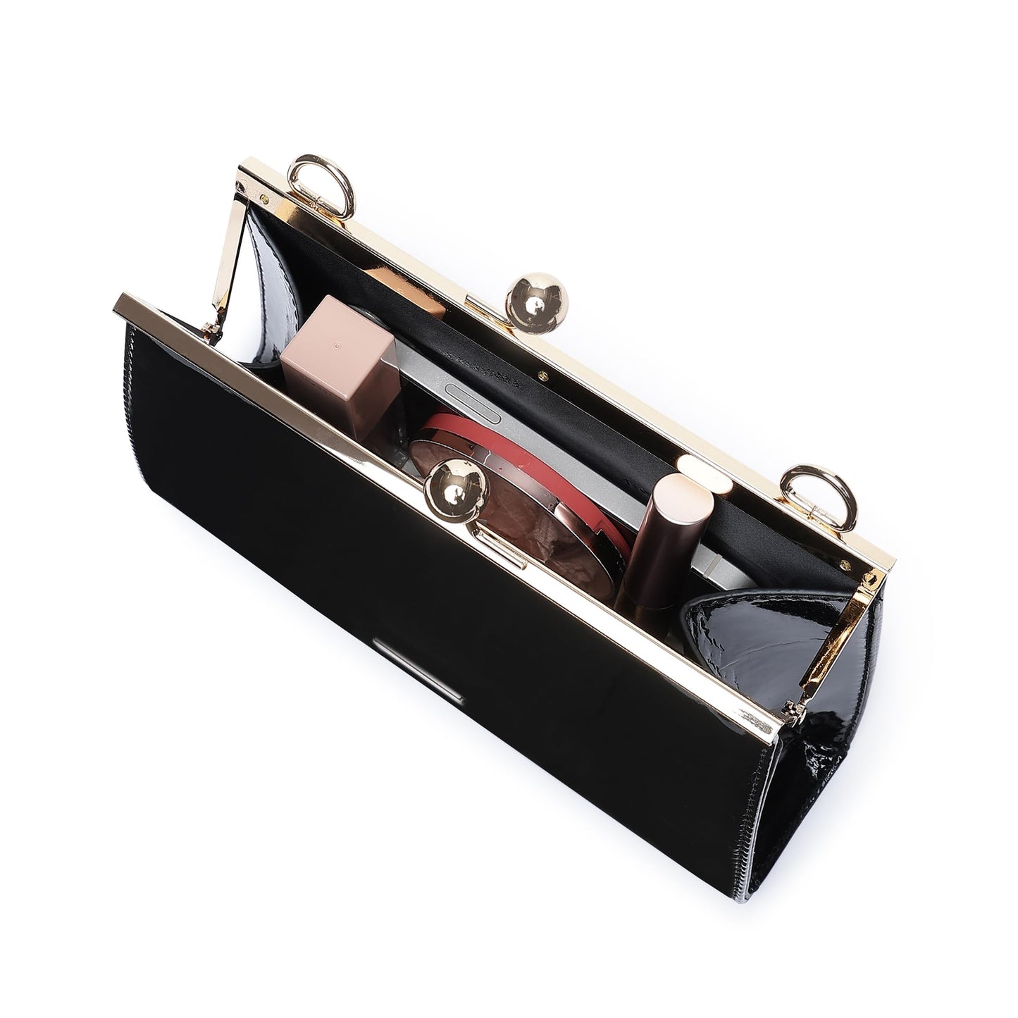 Fastrack Party Clutch For Women's, Ladies And Girls | Comes With Detachable Chain Strap |Made Up Of Semi Pu Leather, Black