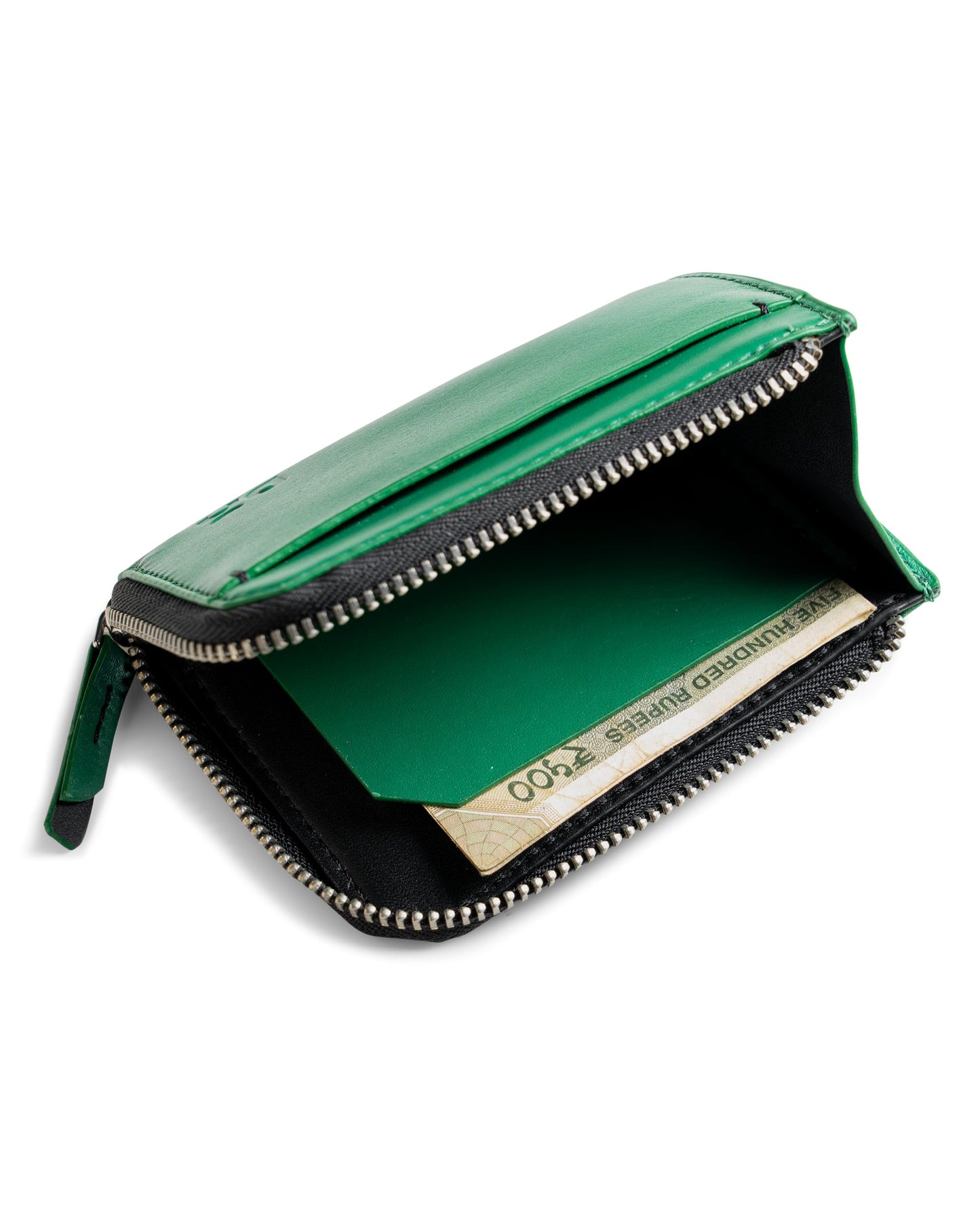 DailyObjects Green Even L-Zip Wallet | Men Women | Premium Design | Full-Grain Leather | Handcrafted | Card - Card - Coins Holder | Dual-Tone Colorways | Meticulous Stitching | Sleek and Soft Form