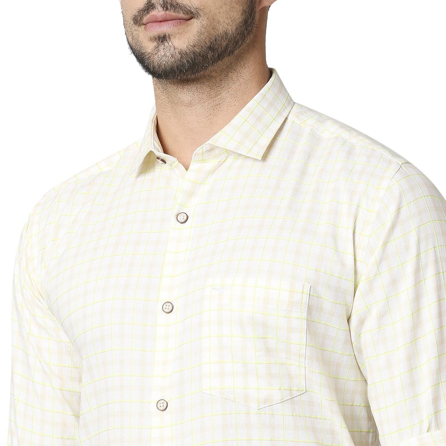 Park Avenue Men's Full Sleeve Slim Fit Medium Orange Casual Shirt
