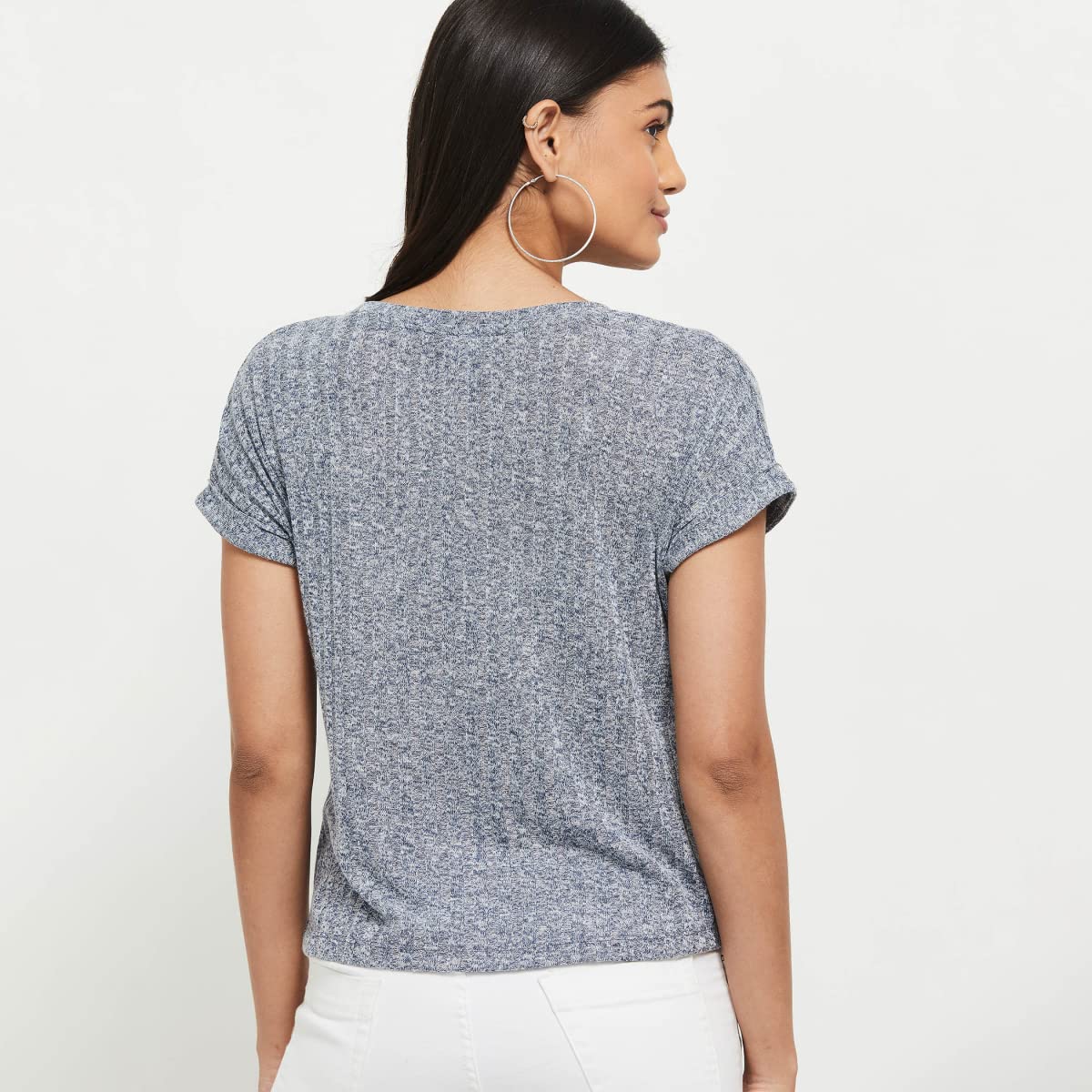 Max Women's Regular T-Shirt (SHAINA2BNAVY_Grey L)