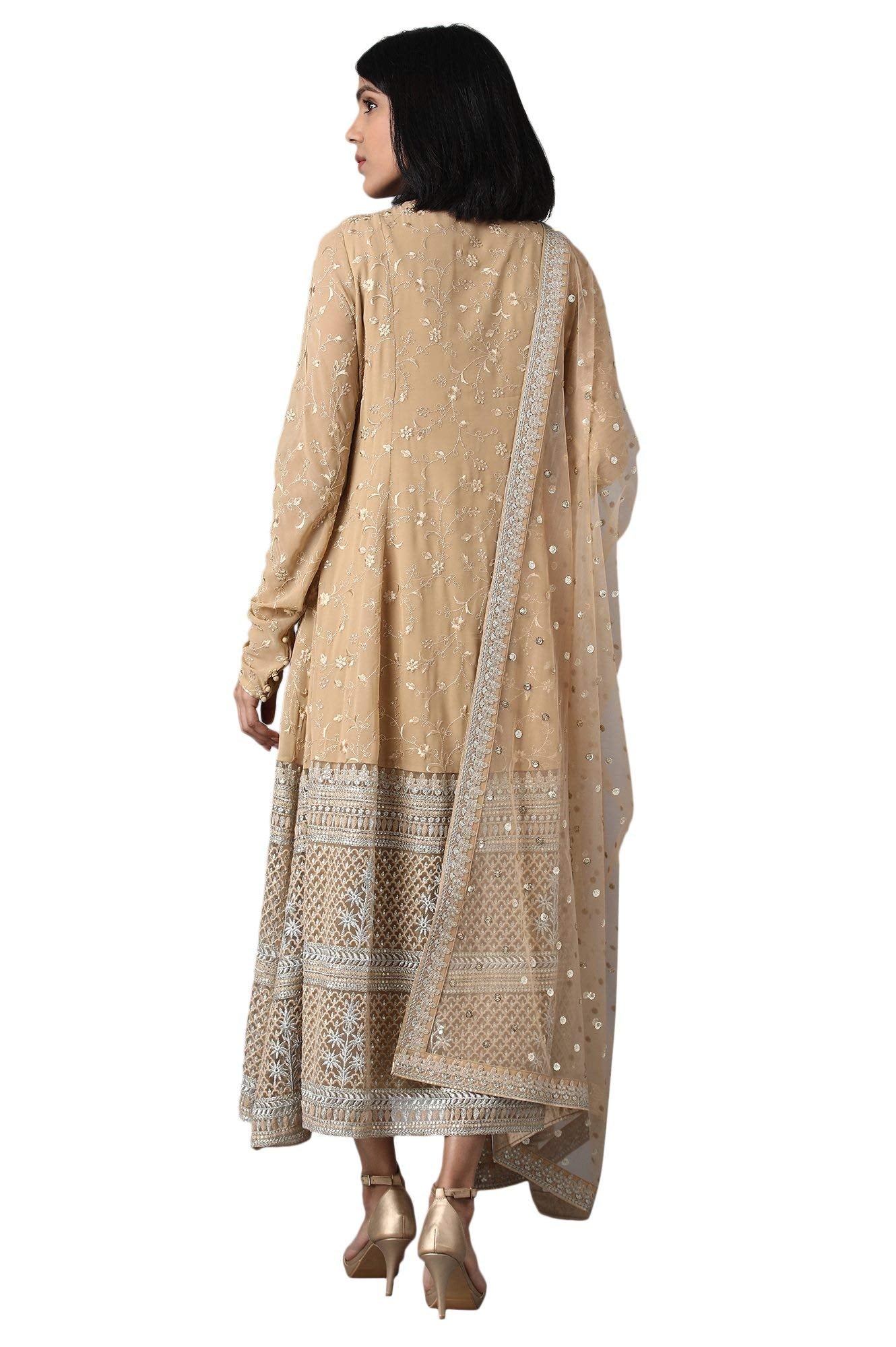 W for Woman Women's Cotton Salwar Suit Set (20FESP10206-310393_Beige_12 (Large))