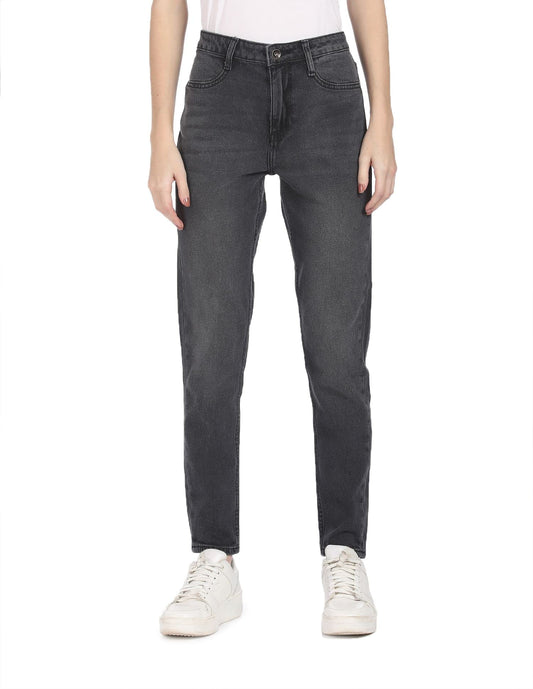 U.S. POLO ASSN. Grey High Rise Dark Wash Jeans