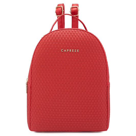 Caprese Riva Casual Backpack, Medium | Fashion Backpack for Women with Adjustable Shoulder Strap & Secure Zip Closure | For Everyday Outings and Travel | Ideal for Students, Professionals (Red)