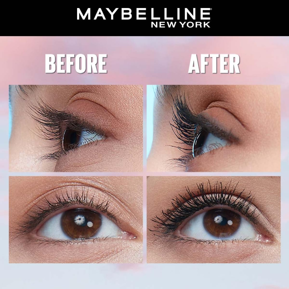 Maybelline New York Lash Sensational Sky High Mascara, Very Black, Lengthening and Volumizing Mascara With Bamboo Extract & Fibres, Ophthalmologist tested and Waterproof | 6ml