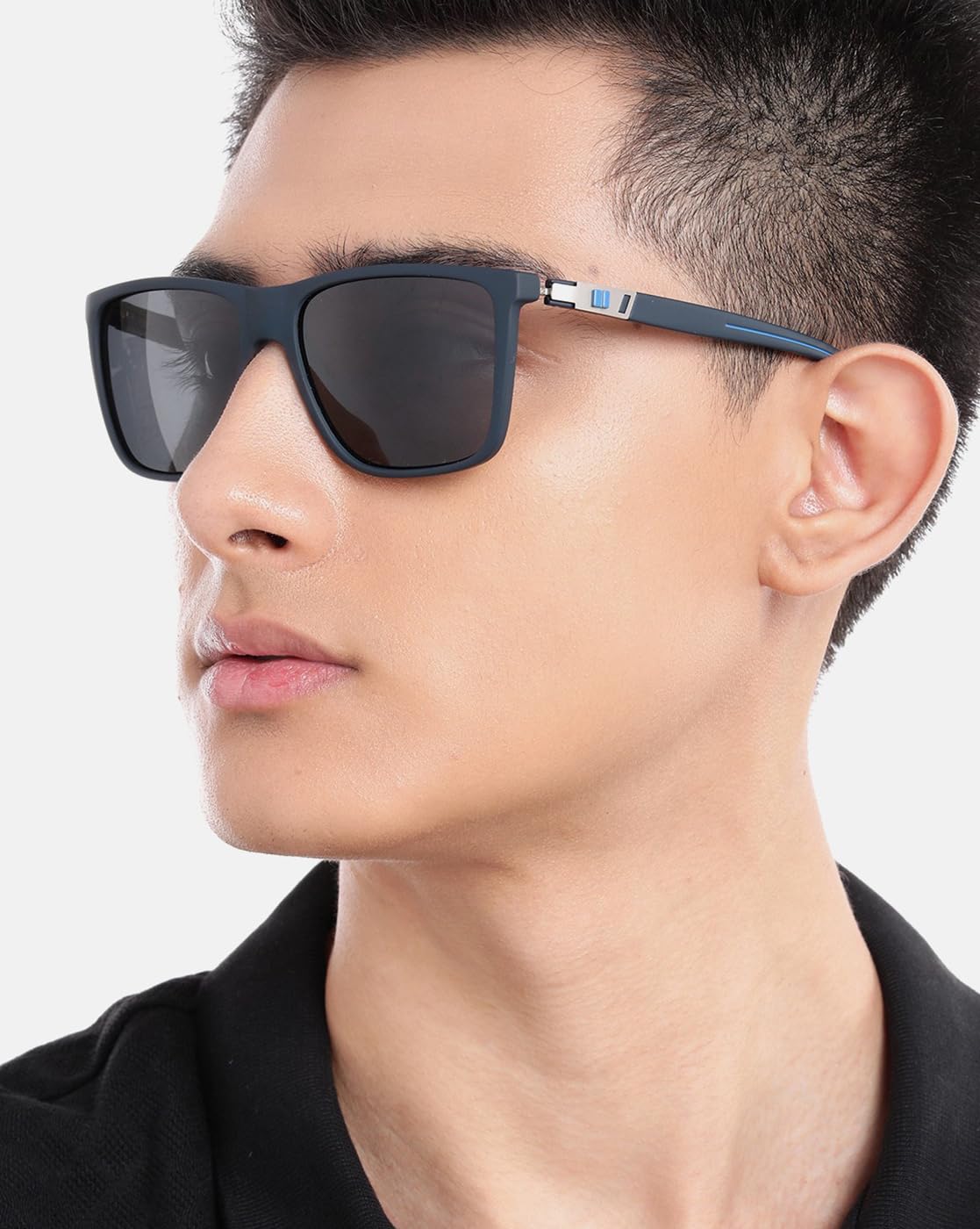 Carlton London Blue Toned with Blue Polarised Lens Rectangle Sunglass for men