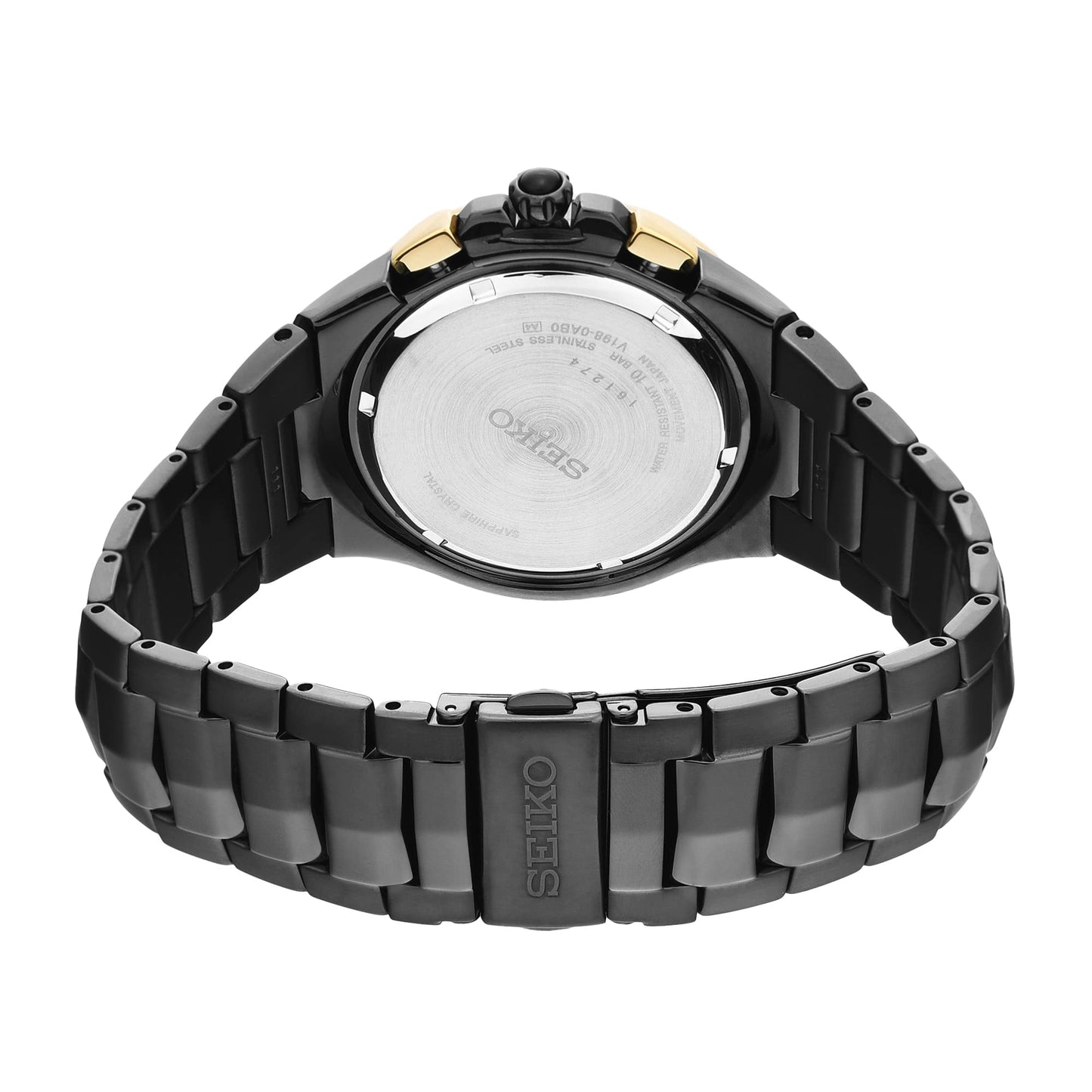 Seiko Analog Black Dial Men's Watch-SSC573P1 Stainless Steel, Black Strap