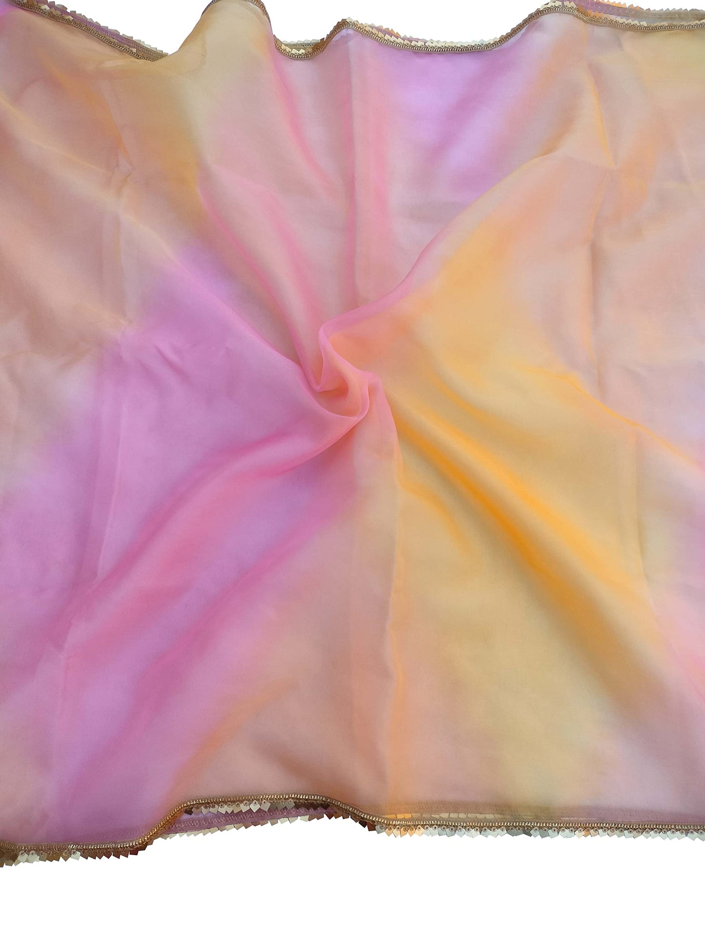 faith visit women's tie dye organza dupatta (pink) Free Size
