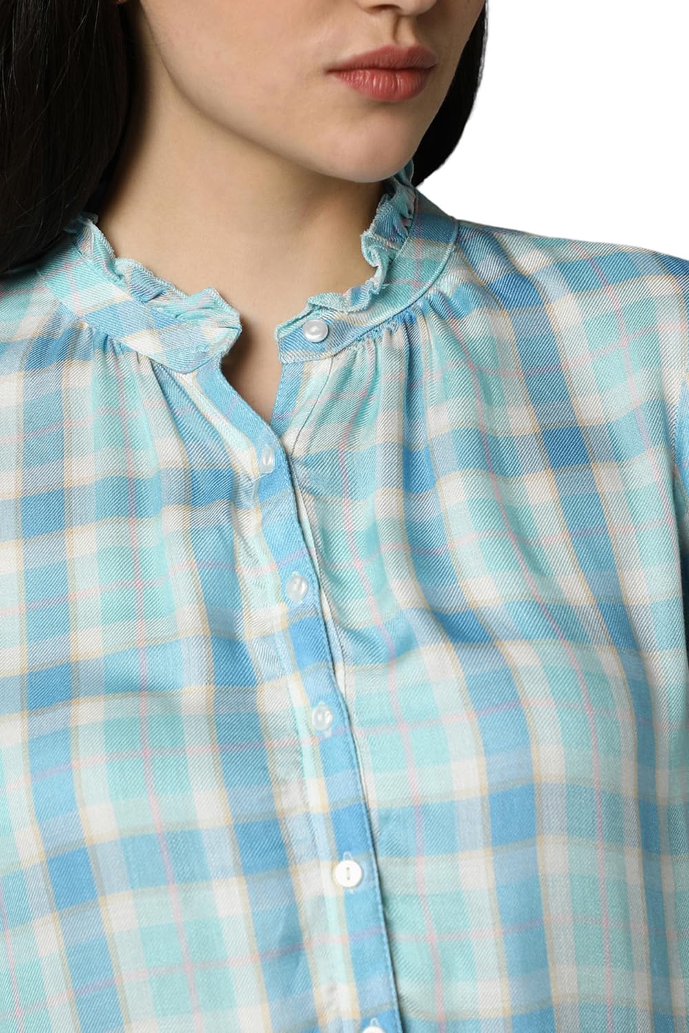 Allen Solly Women's Regular Fit Shirt (AHTSCRGFK29597_Blue
