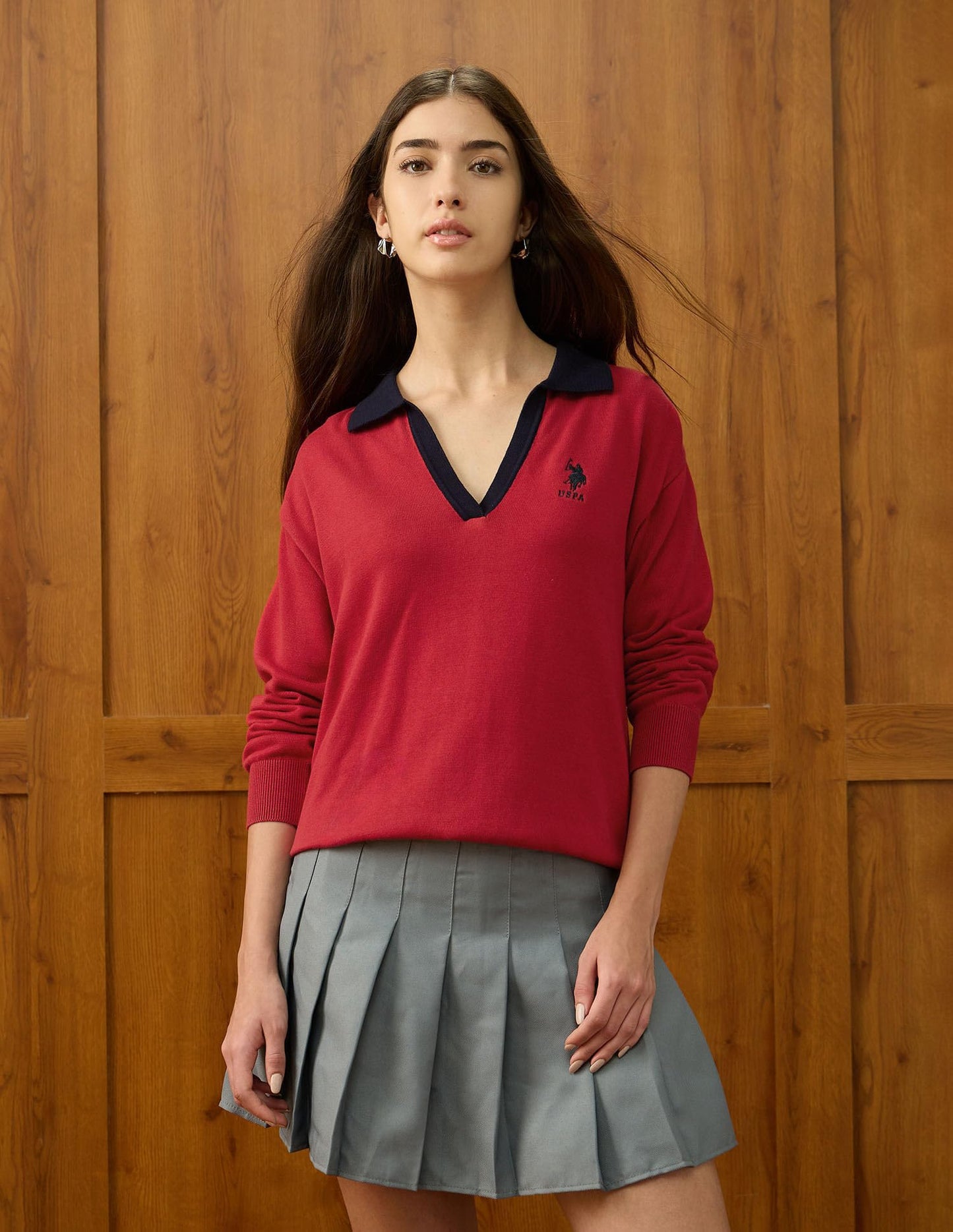 U.S. Polo ASSN. Women's Cotton Casual Sweater (UWAW25SWE201