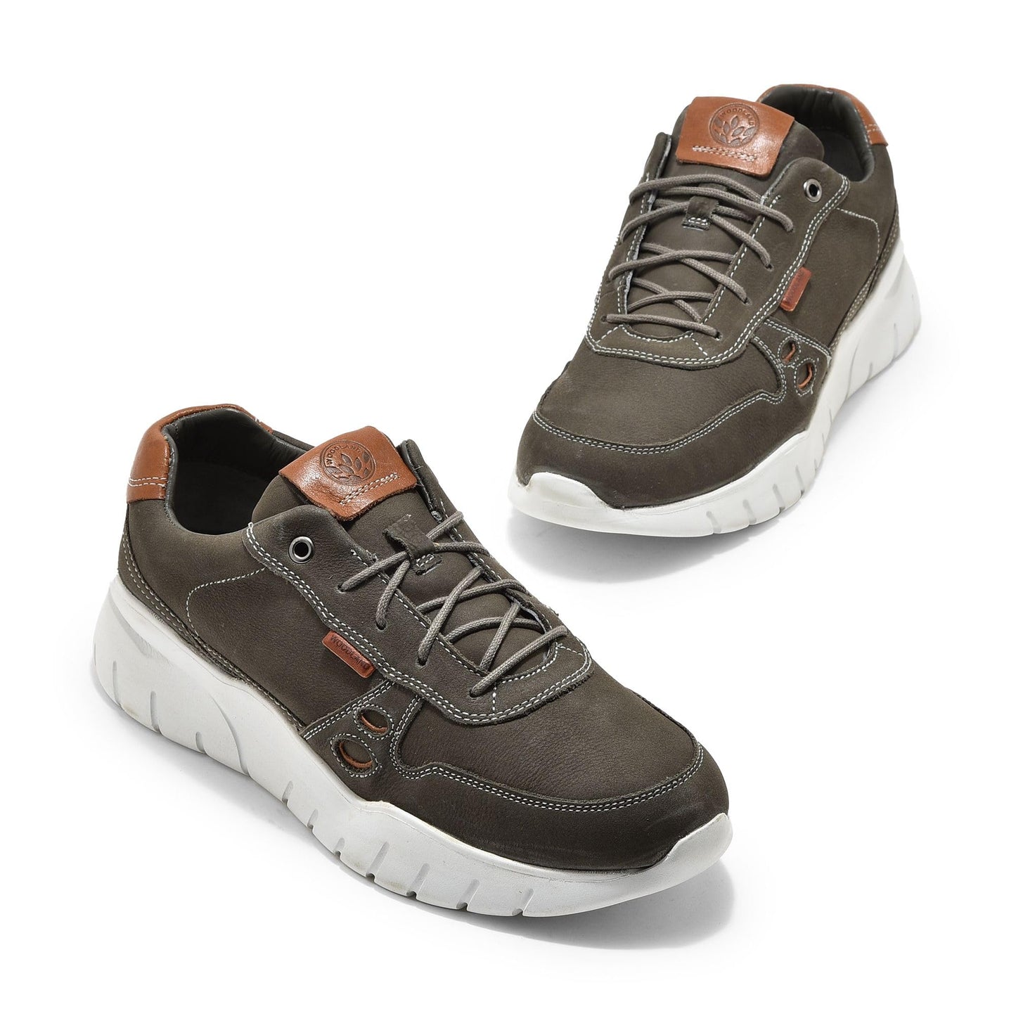 Woodland Men Castor Grey Chunky Sole Sneakers