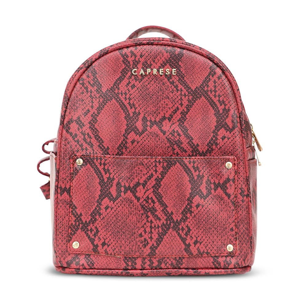 Caprese Canes Casual Backpack, Small | Fashion Backpack for Women with Adjustable Strap & Secure Zip Closure | Spacious, Versatile for Everyday Outings and Travel | Ideal for Students (Burgundy)