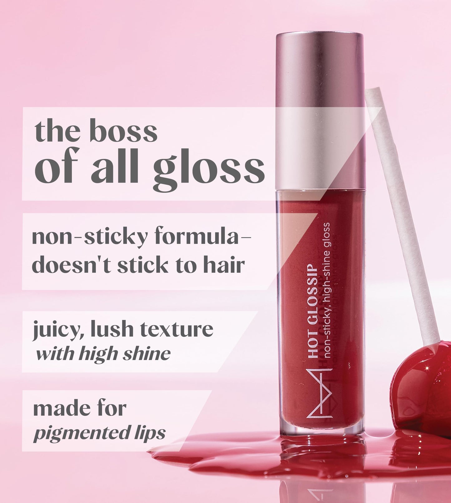 House Of Makeup Non-sticky gloss | High-shine lip gloss for pigmented lips | Lip gloss with hyaluronic acid | Zero stickiness (What's The Tea)