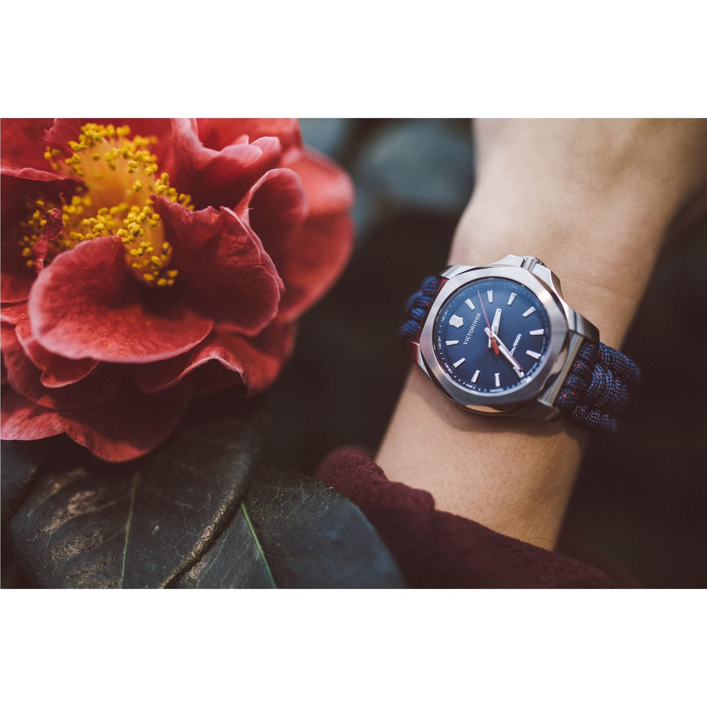 Victorinox Leather I.N.O.X. Analog Blue Dial Women Watch-241770, Blue Band