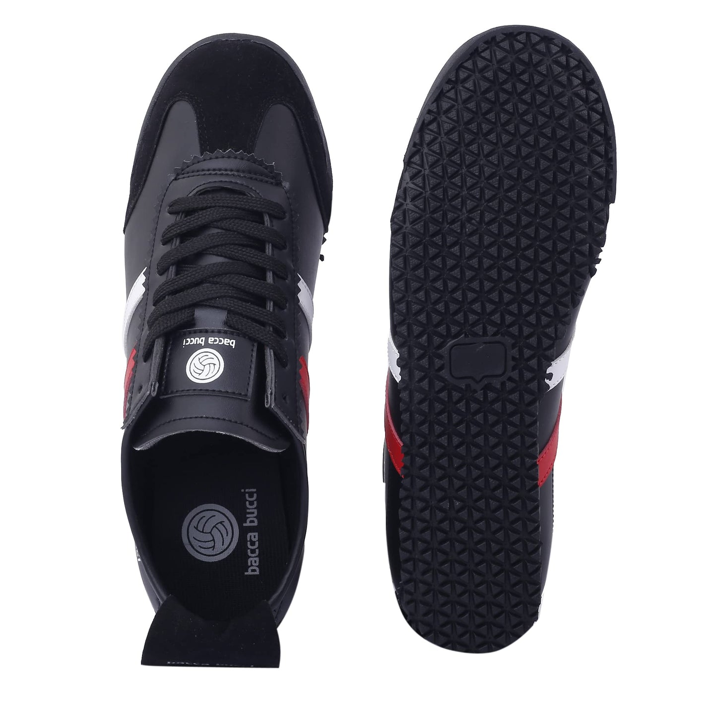 Bacca Bucci® Men Black Casual Shoes with Non Slip Canvas Rubber Sole for All Day wear- Black, Size UK6