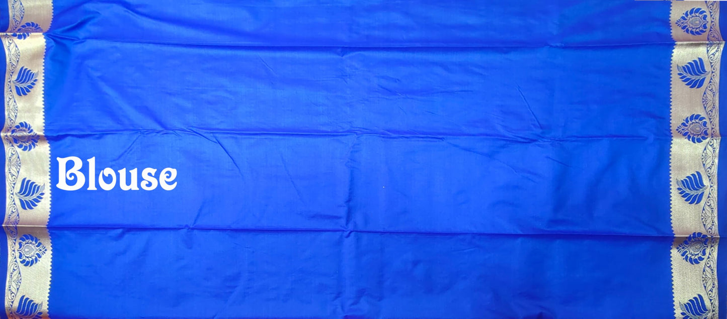 VFCollections Women's Kanchipuram Silk Pure Pattu Sarees With Blouse (VFC160-1)