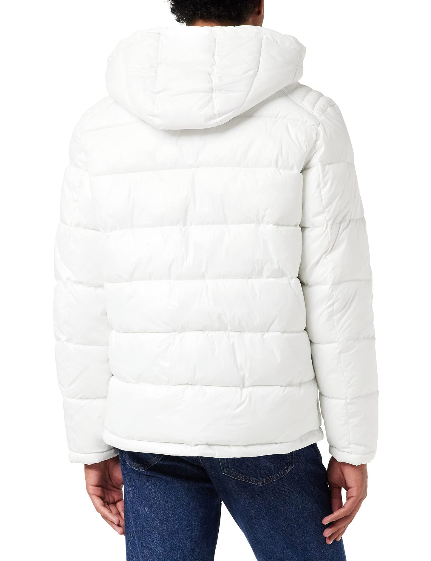 Guess Men's Mid Weight Puffer Jacket, White, Extra Large
