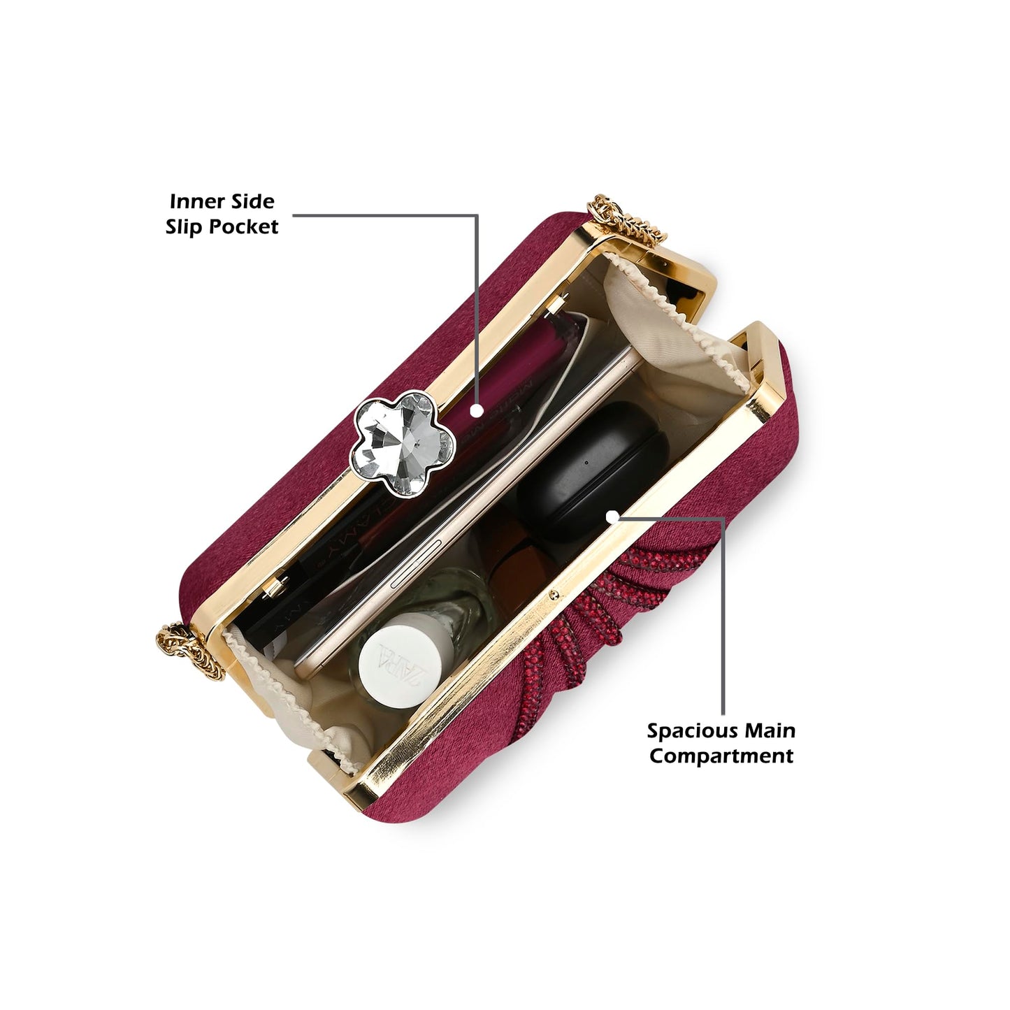 Lavie Signature Women's Akron Handle Framed Clutch | Ladies Purse | Gift For Women