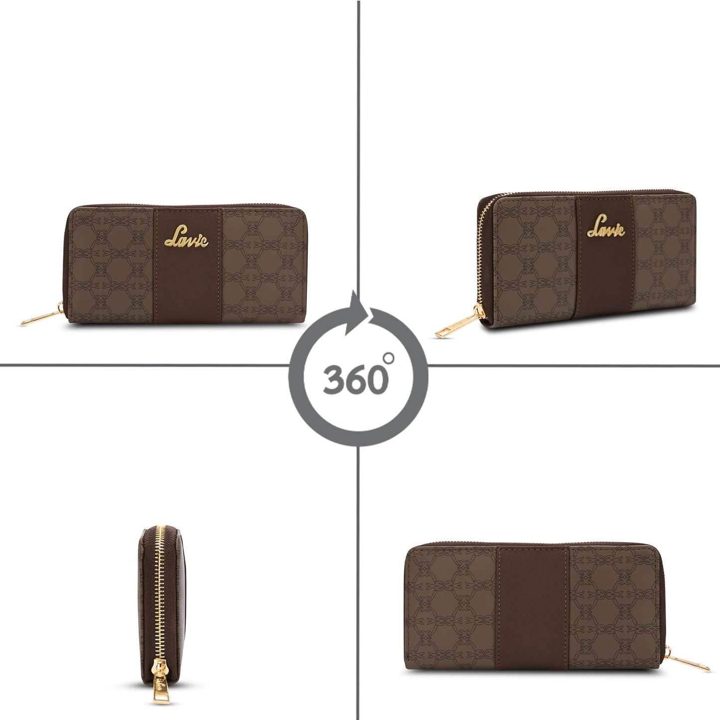 Lavie Women's Mono Wallet | Ladies Stylish Purse Bag | Credit Card, Money Holder | Zip Around Wallet | Gift for Women