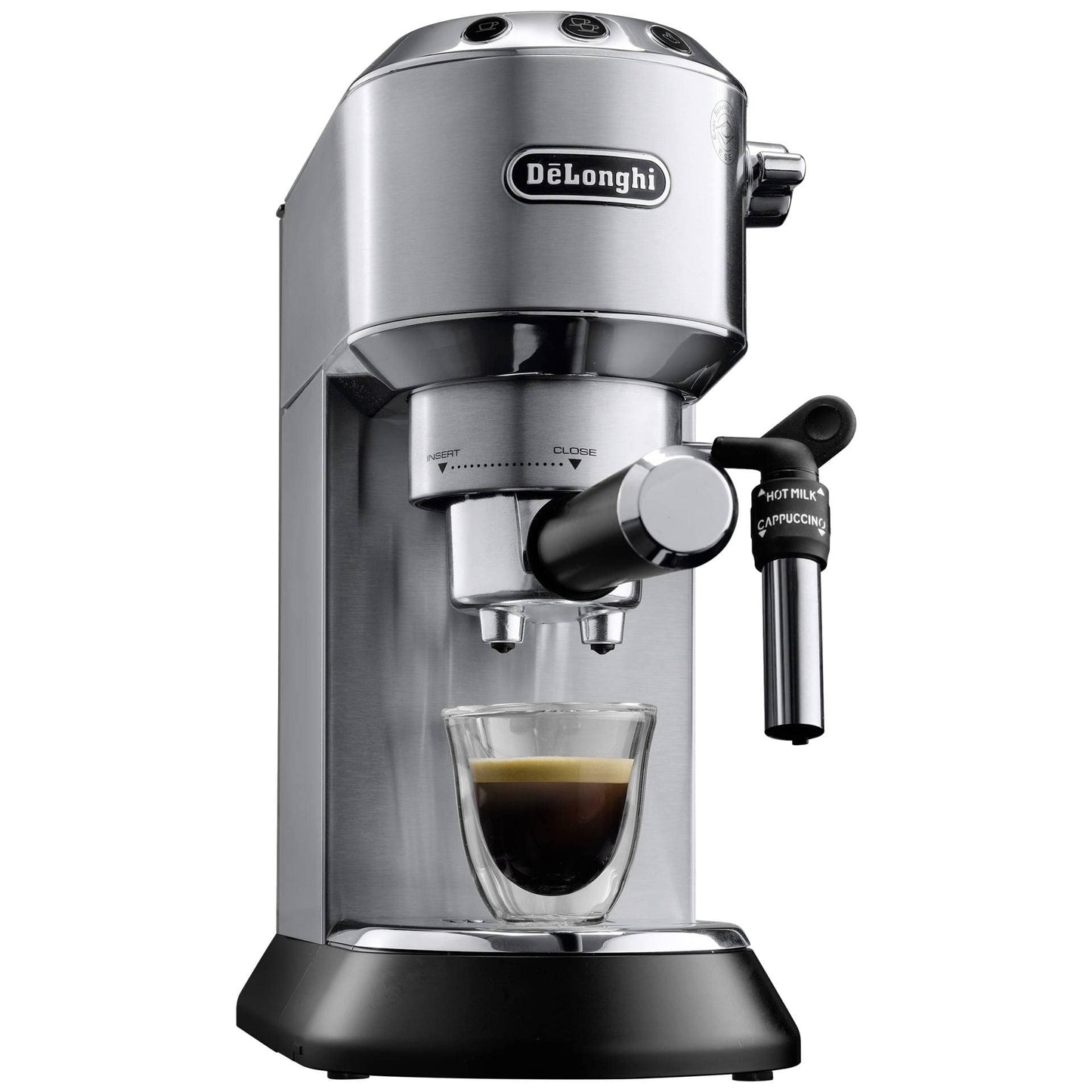 DeLonghi EC685.M |Dedica Style| Pump Espresso Coffee Machine | Espresso, Cappuccino, Latte & More Recipe Options | 15 Bar Pressure | 1350 W | Free Demo & Installation (Metal)