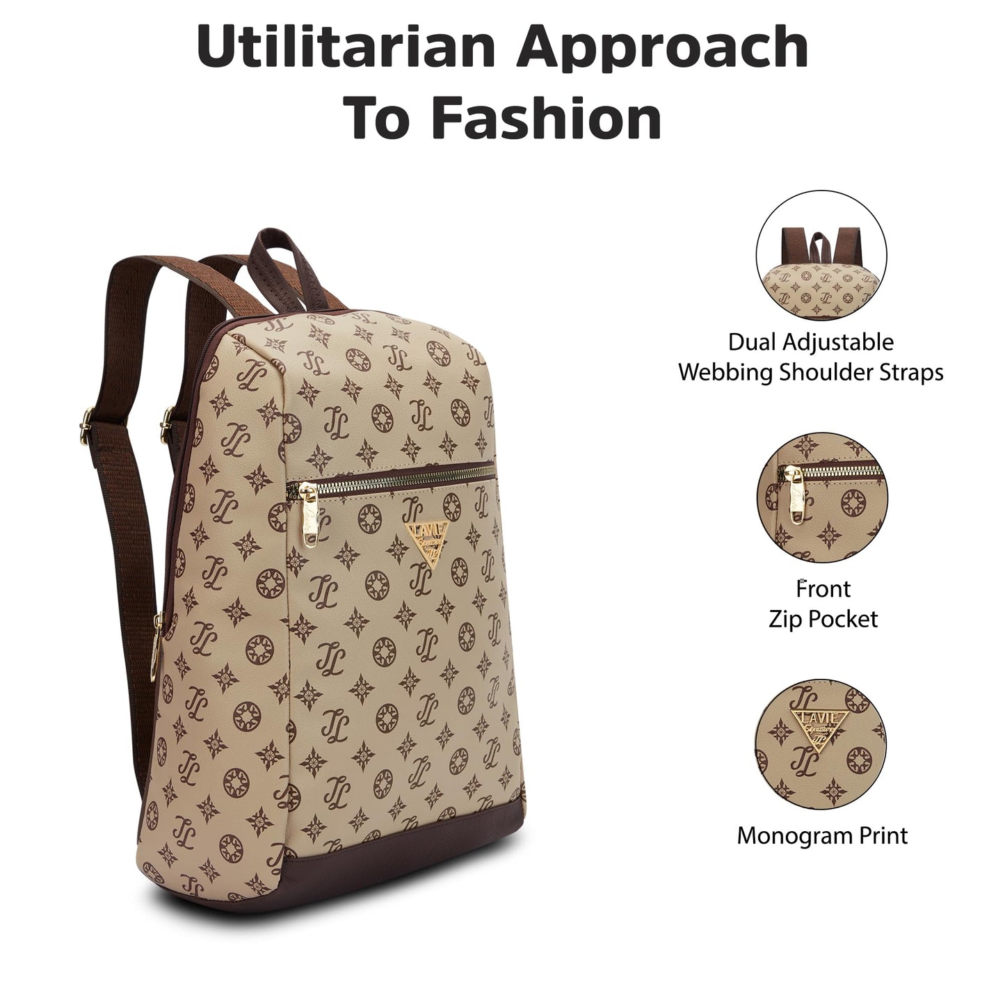 Lavie Signature Women's St.Louis 11L Fashion Backpack for Women | Compact Backpack | Ladies purse | Stylish Shoulder Bag | Gift for Women