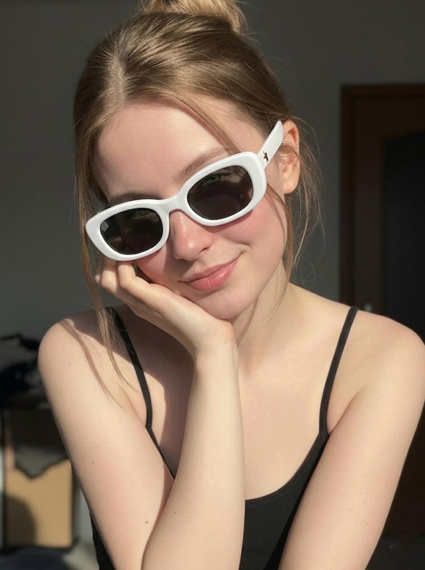 Vibe lens Trendy Retro Oval Sunglasses for Men & Women | White Polycarbonate Frame | UV400 Protection | Classic Sun Glasses | Cooling Glass | Retro Shades