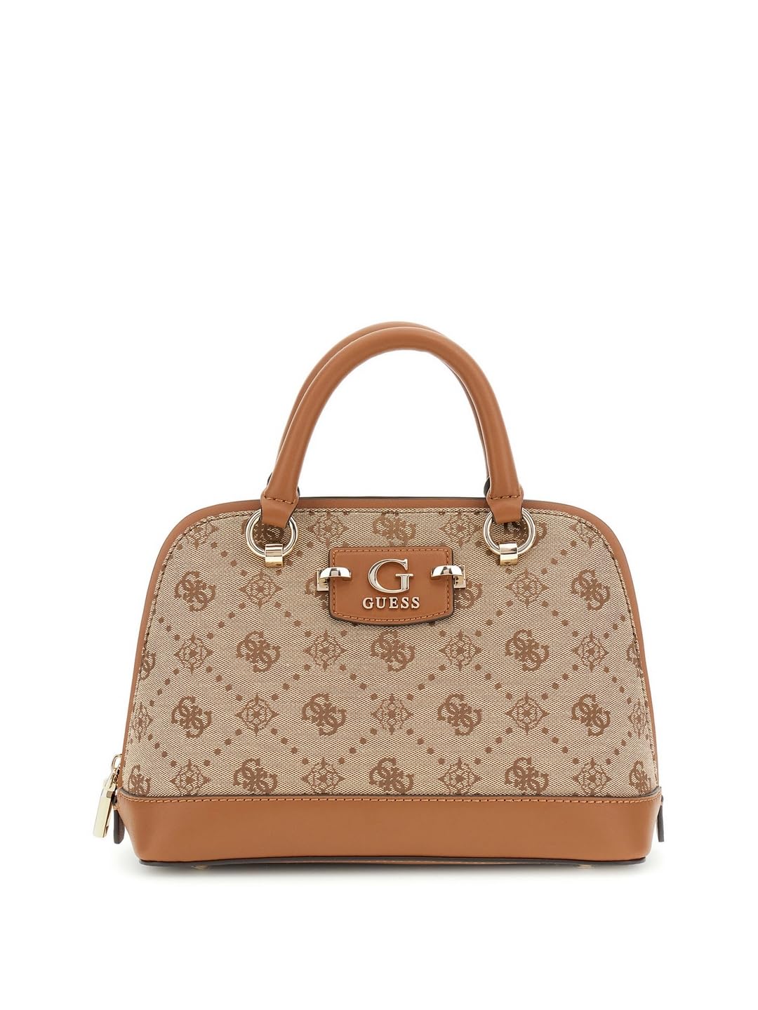 GUESS Latte Logo Printed Neda Dome Satchel Bag