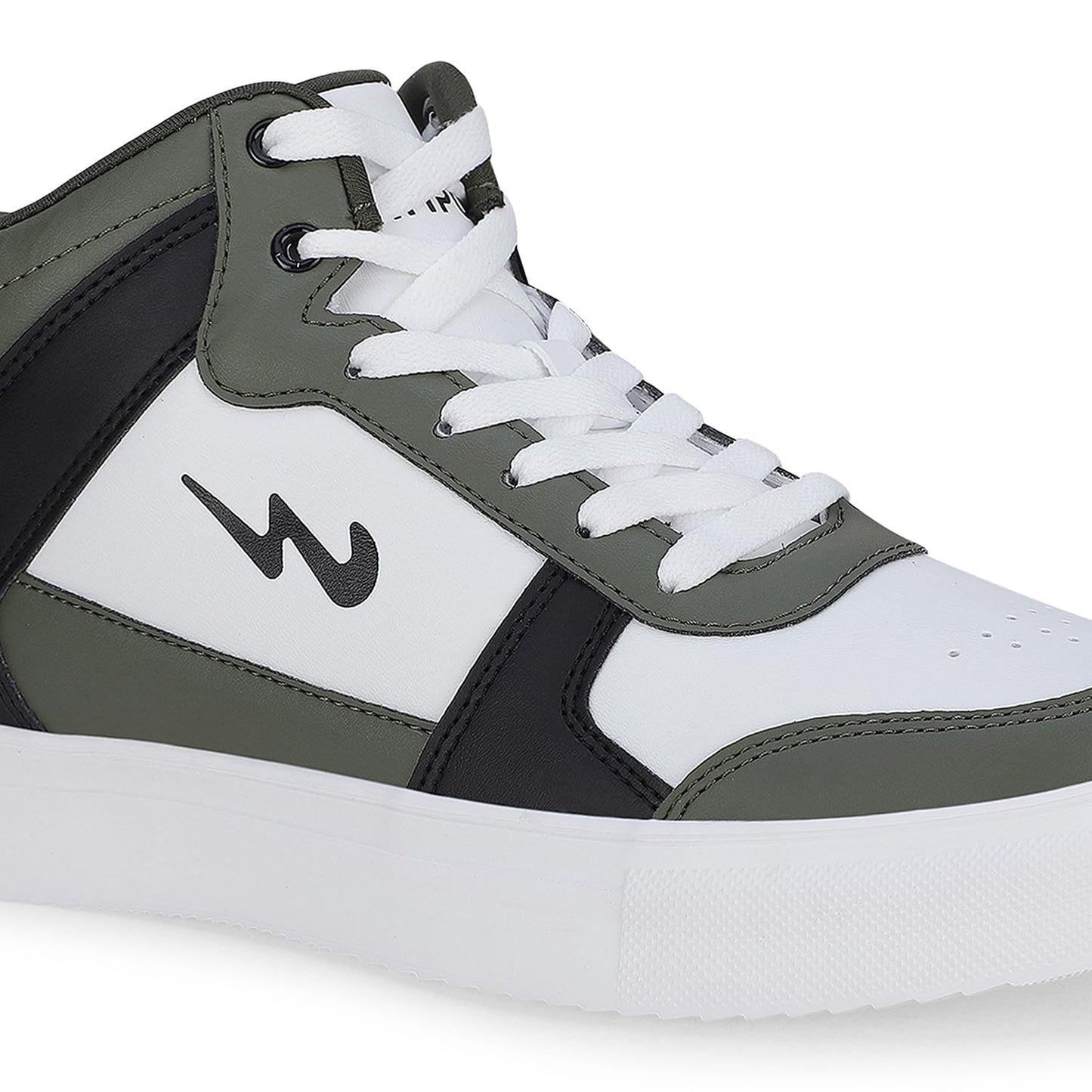 Campus Men's Stack Sneakers WHT/Olive/BLK - 7UK/India