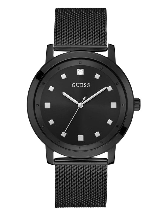 GUESS Men Black Round Brass Dial Analog Watch-U1352G2M